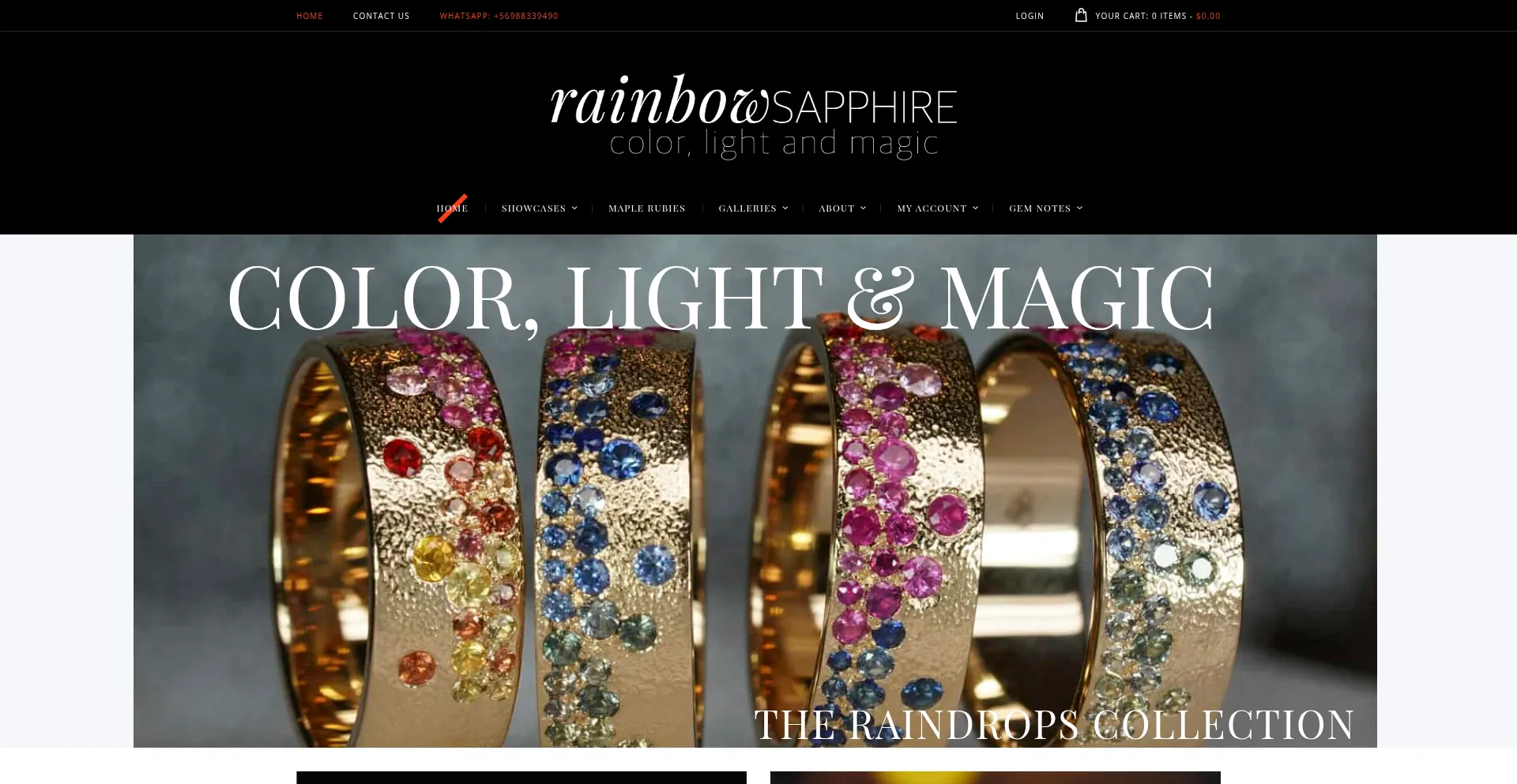 Website screenshot of Rainbowsapphire.com