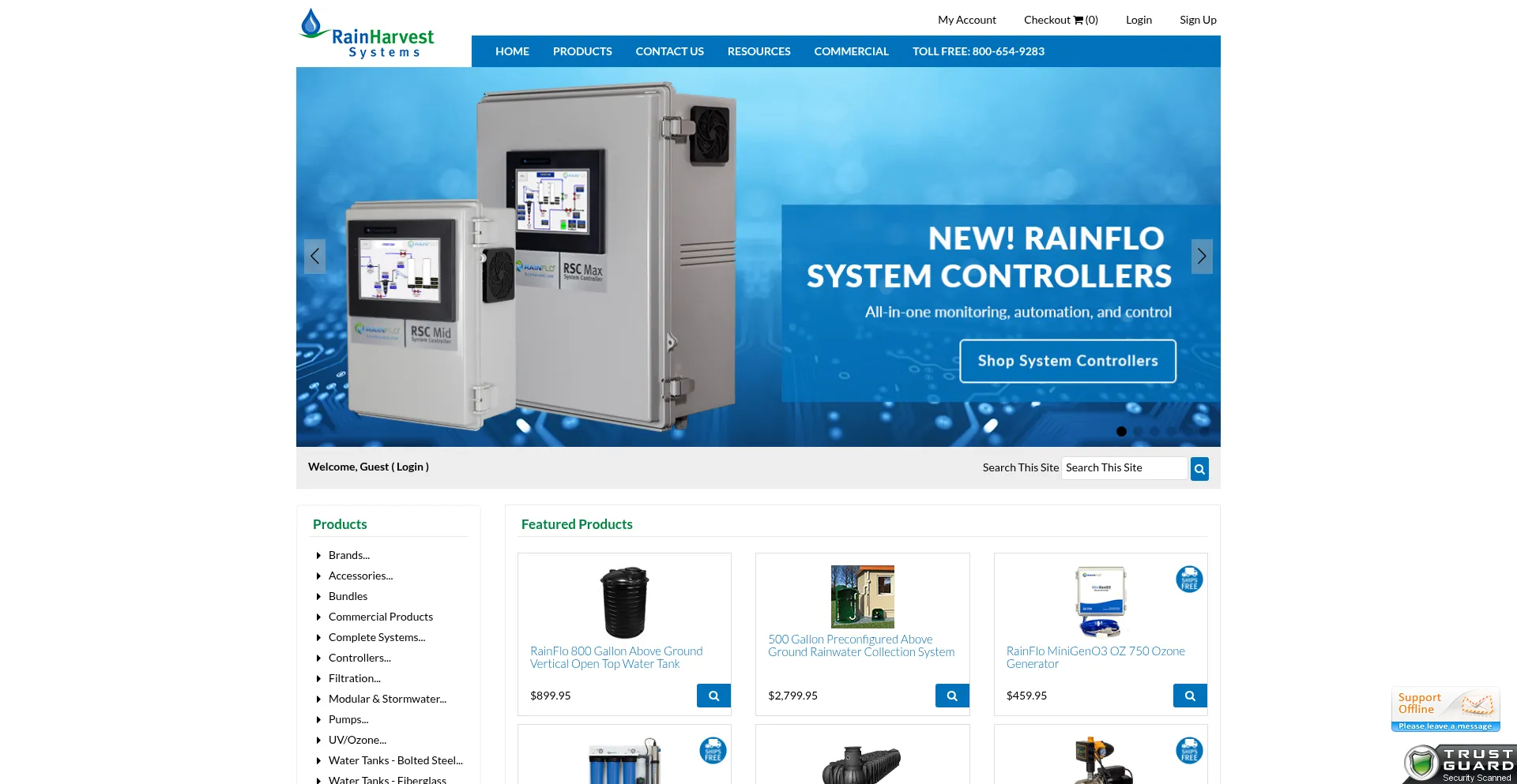 Website screenshot of Rainharvest.com