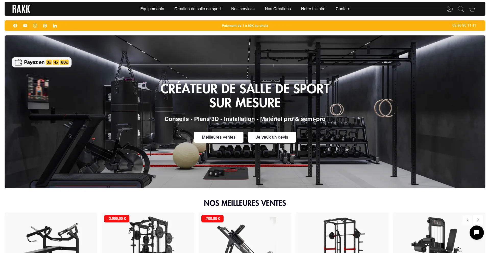 Website screenshot of Rakk.fr