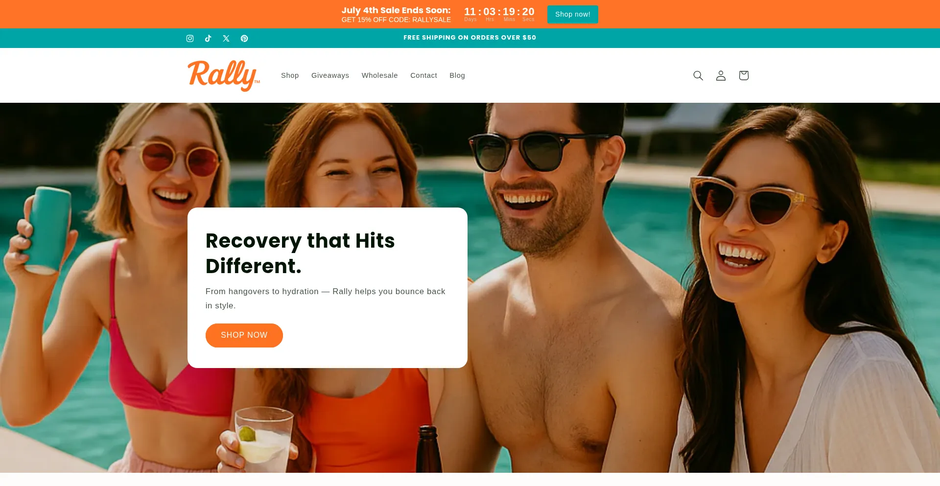 Website screenshot of Rallywellness.co
