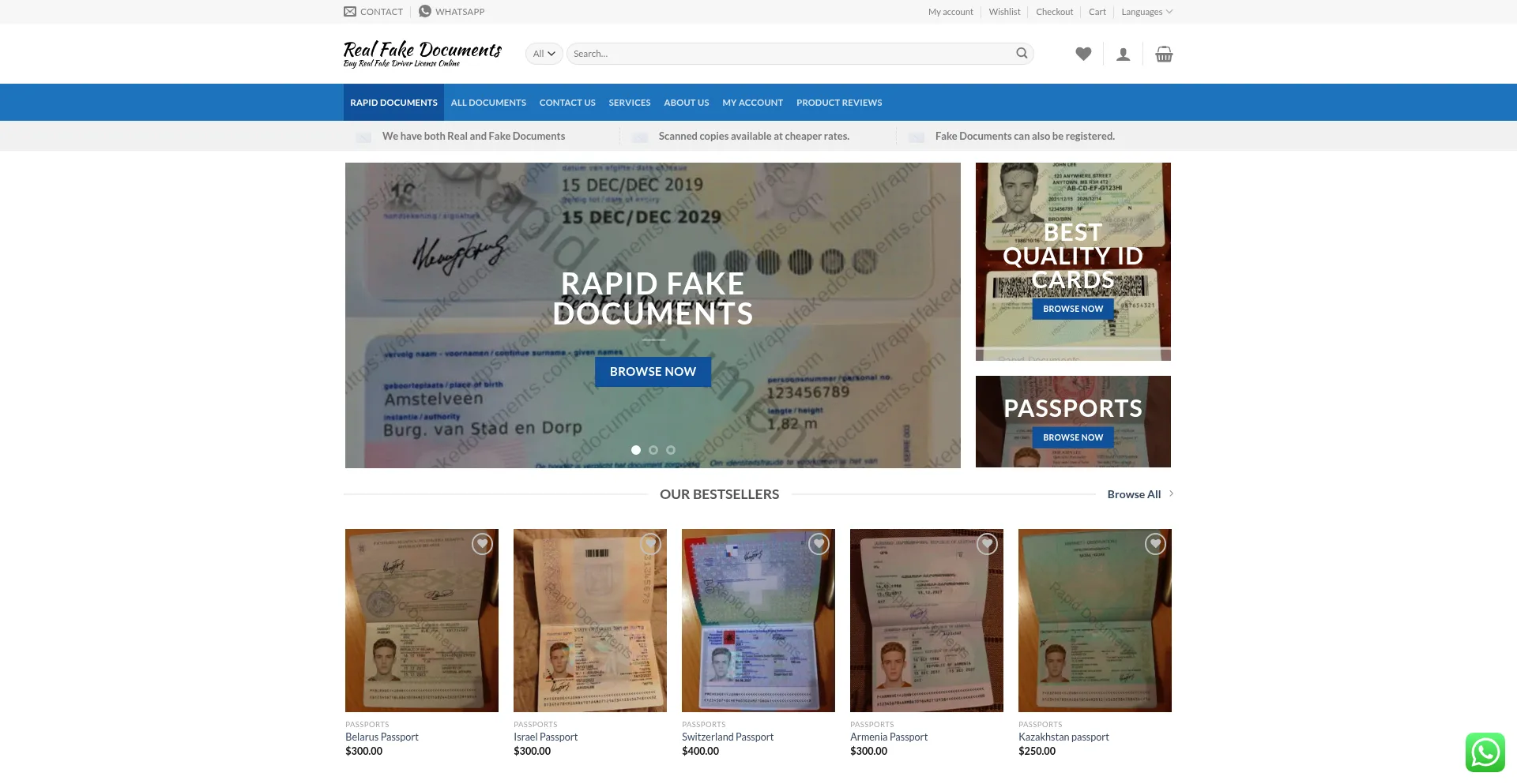 ¿És Seguro y Confiable Rapidfakedocuments.com?