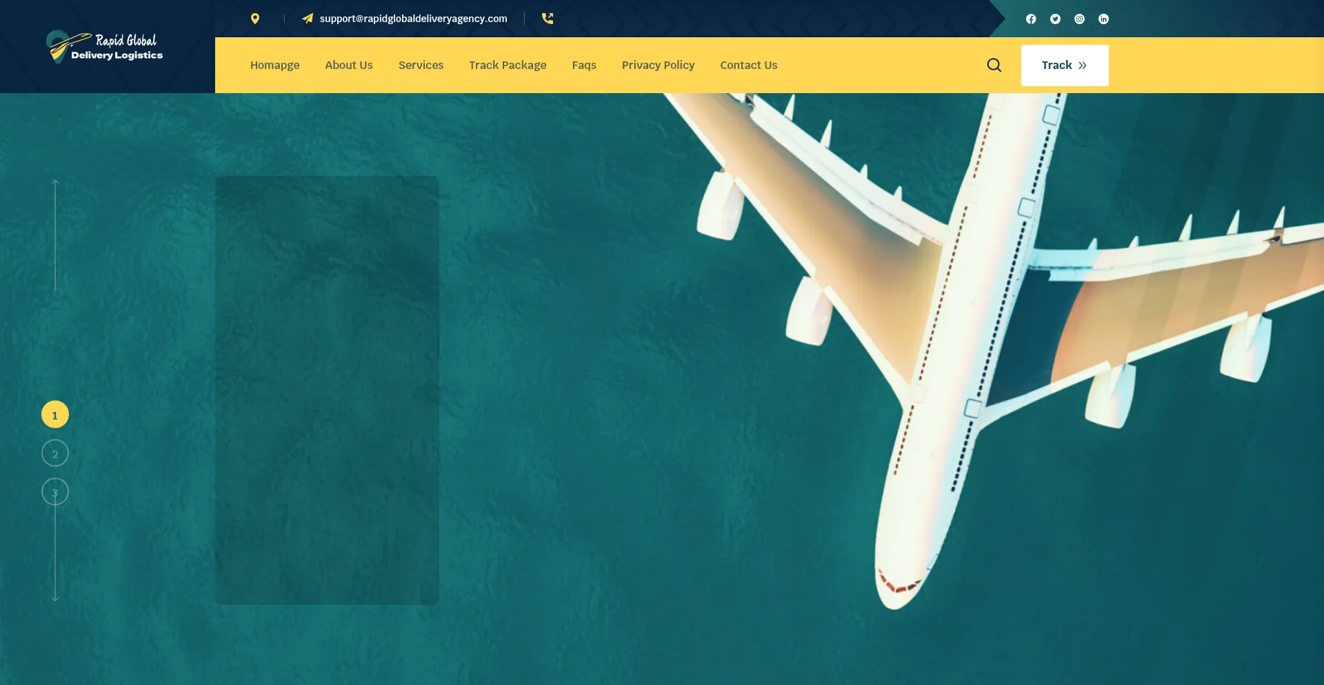 Website screenshot of Rapidglobaldeliveryagency.com