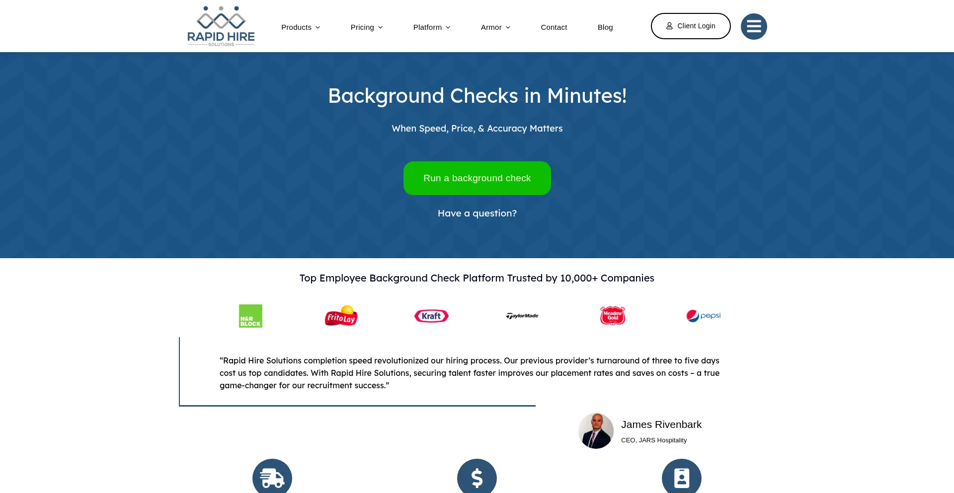 Website screenshot of Rapidhiresolutions.com