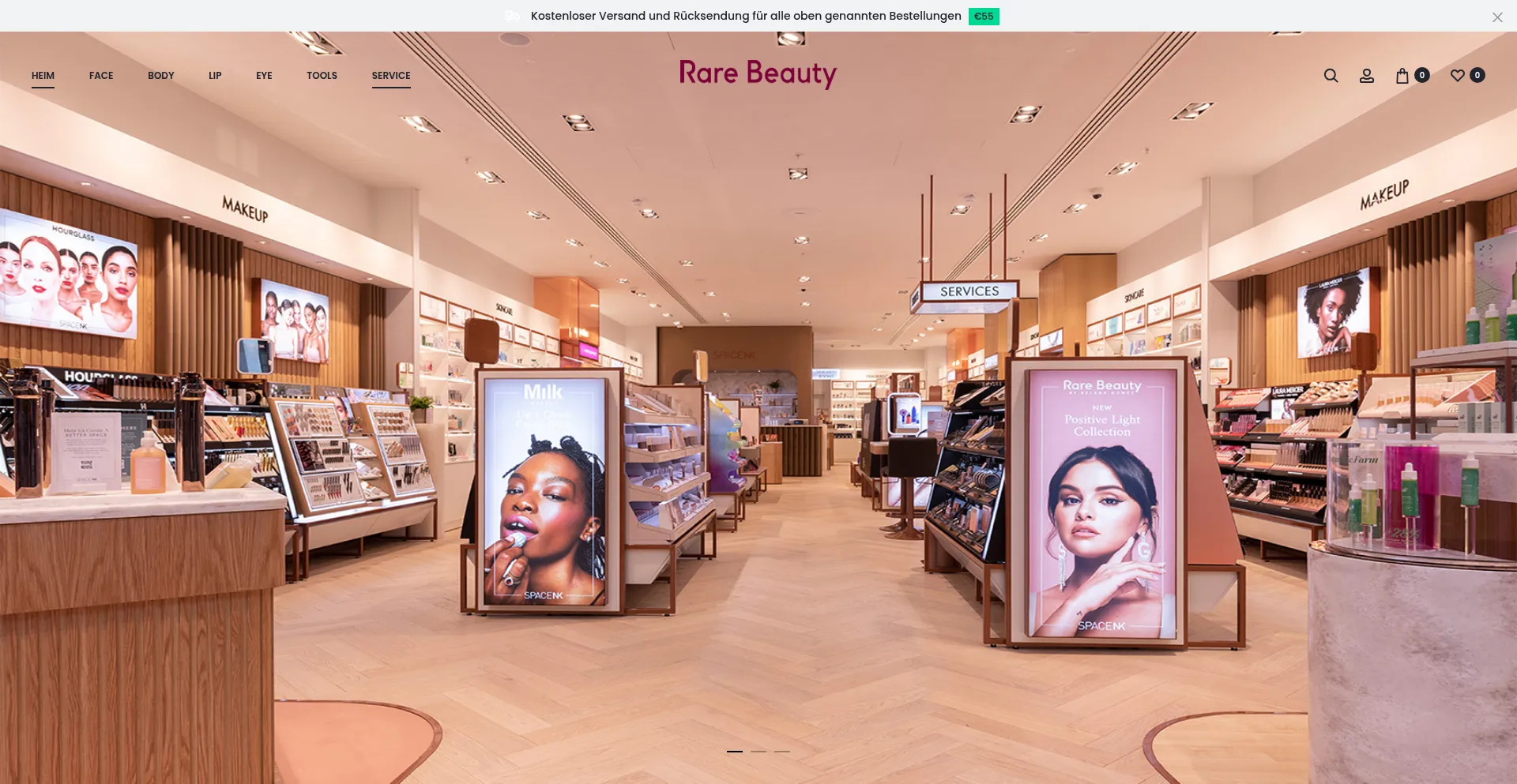 Website screenshot of Rare-beauty.de