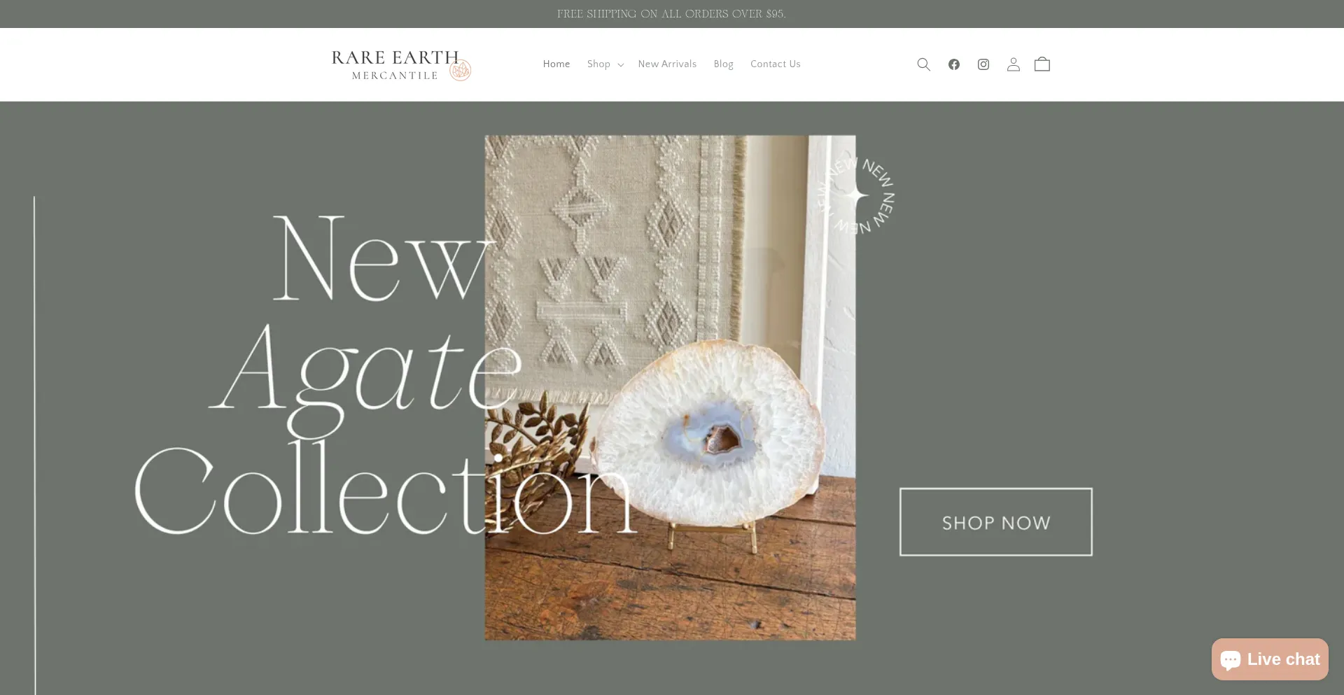 Website screenshot of Rareearthmercantile.com