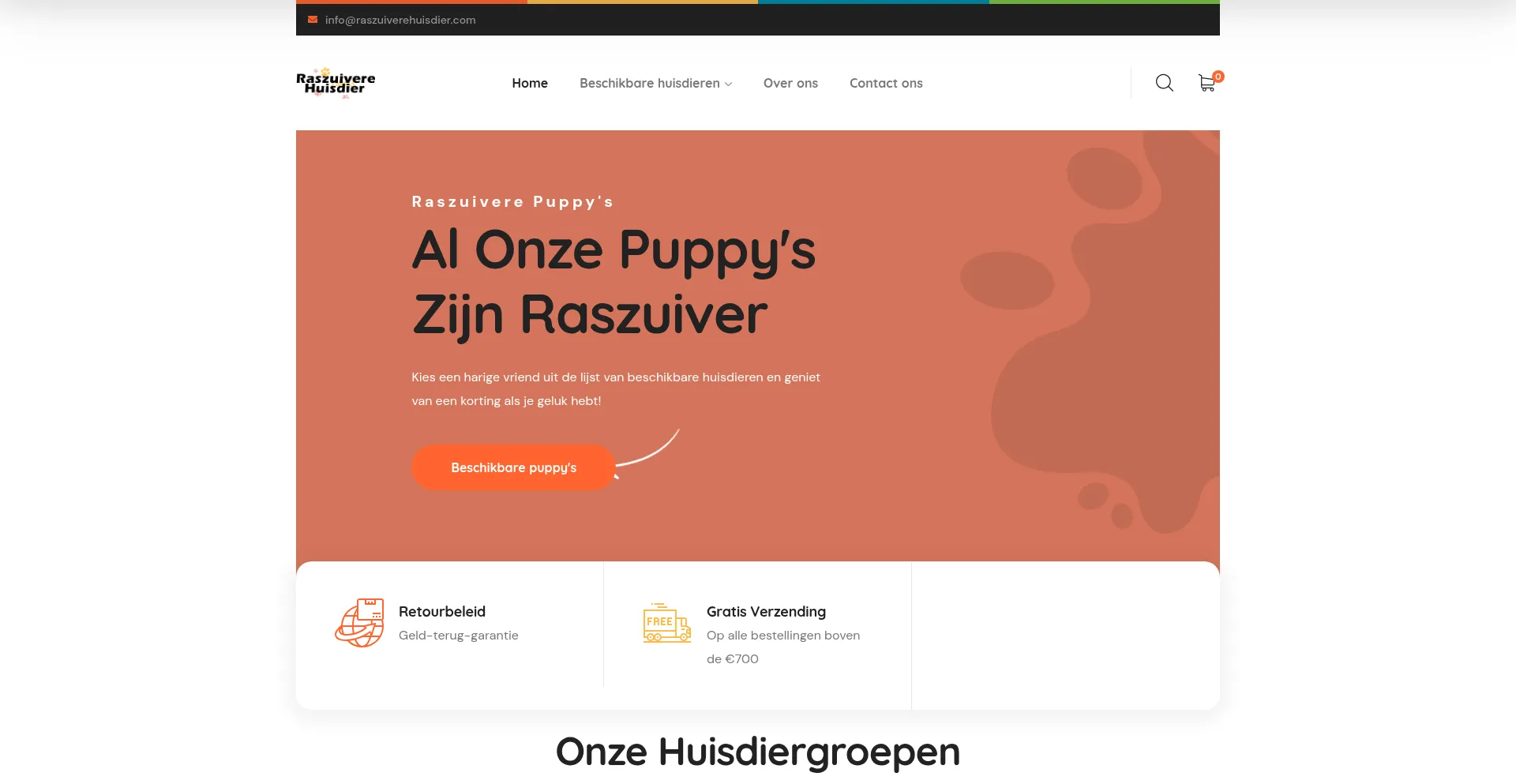 Website screenshot of Raszuiverehuisdier.com