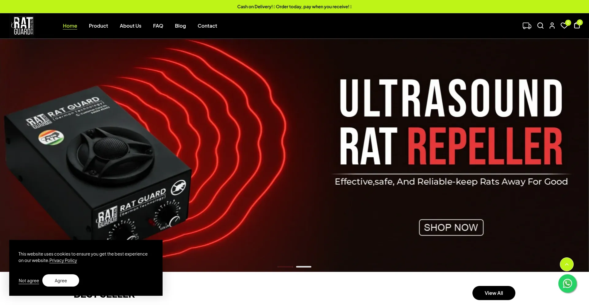 Website screenshot of Ratguards.com