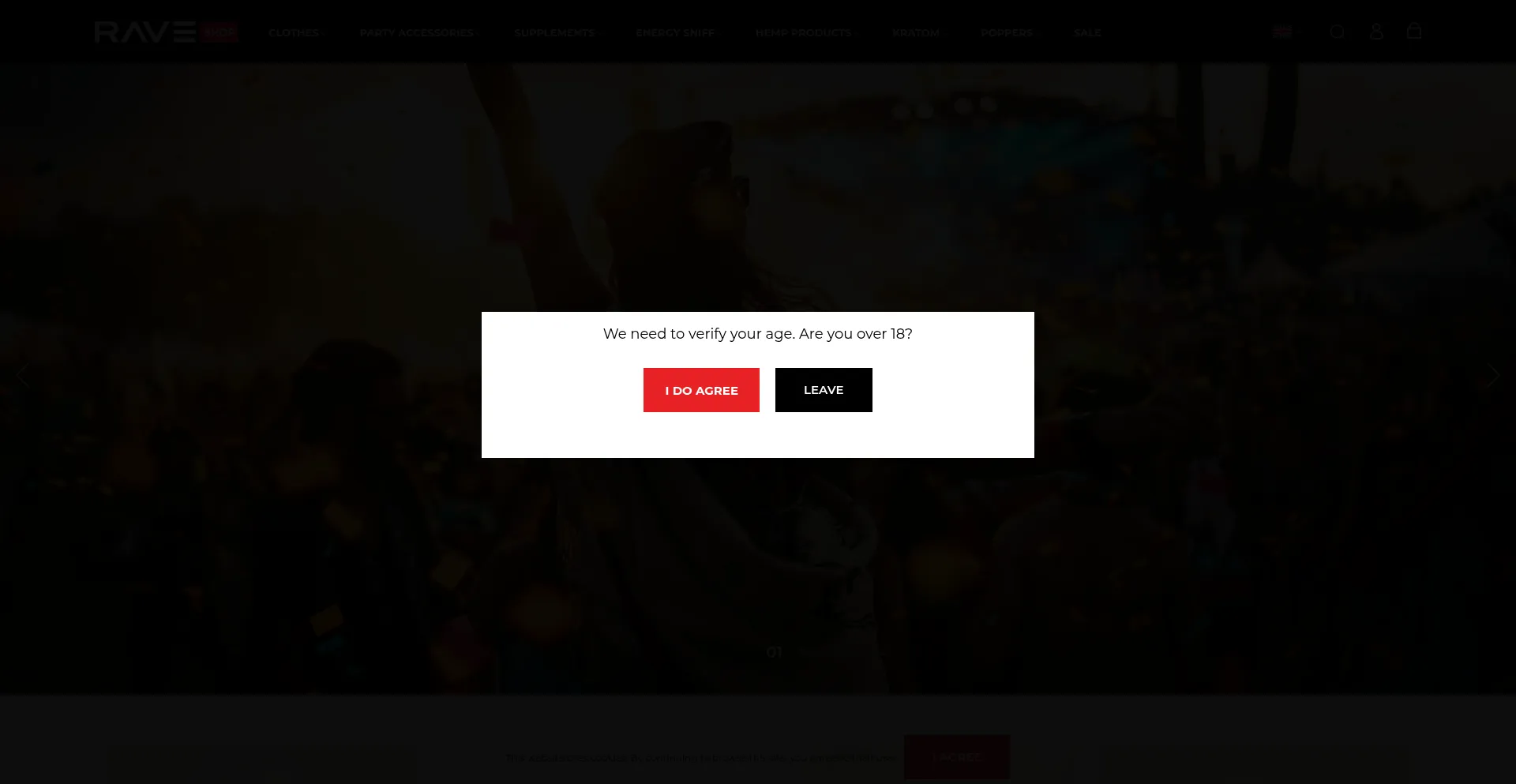 Website screenshot of Raveshop.eu