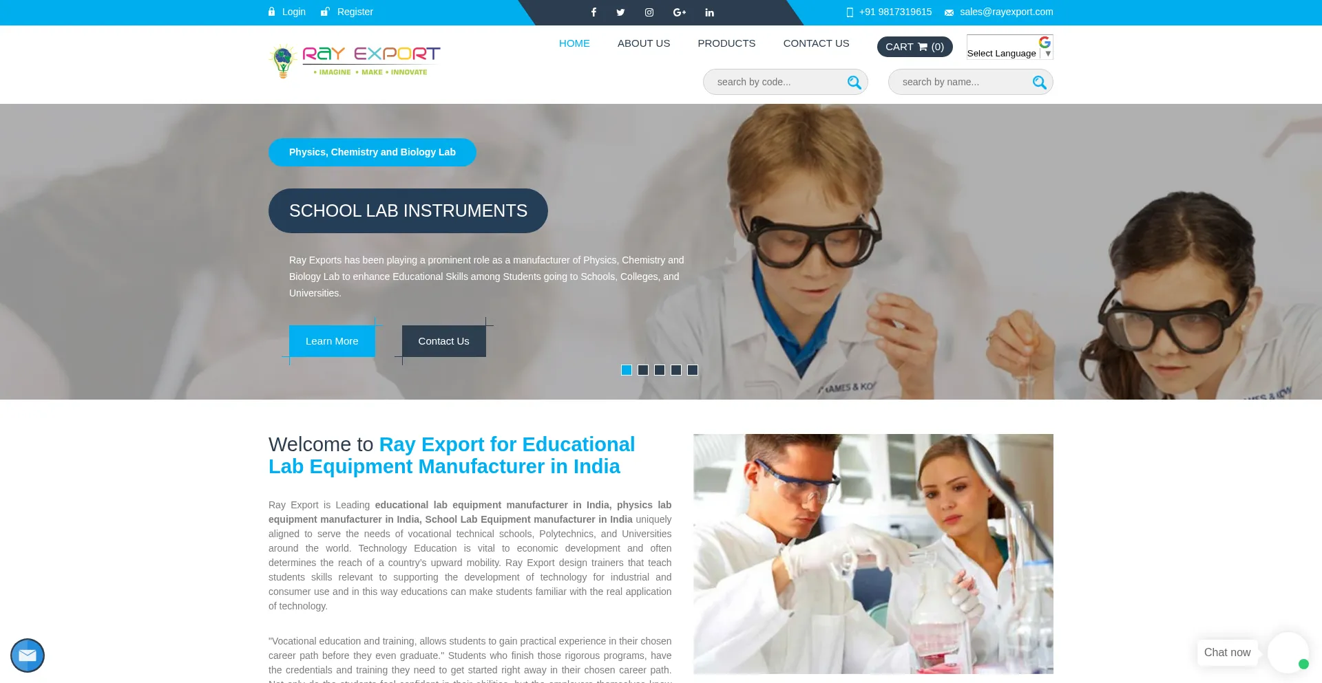 Website screenshot of Rayexport.com