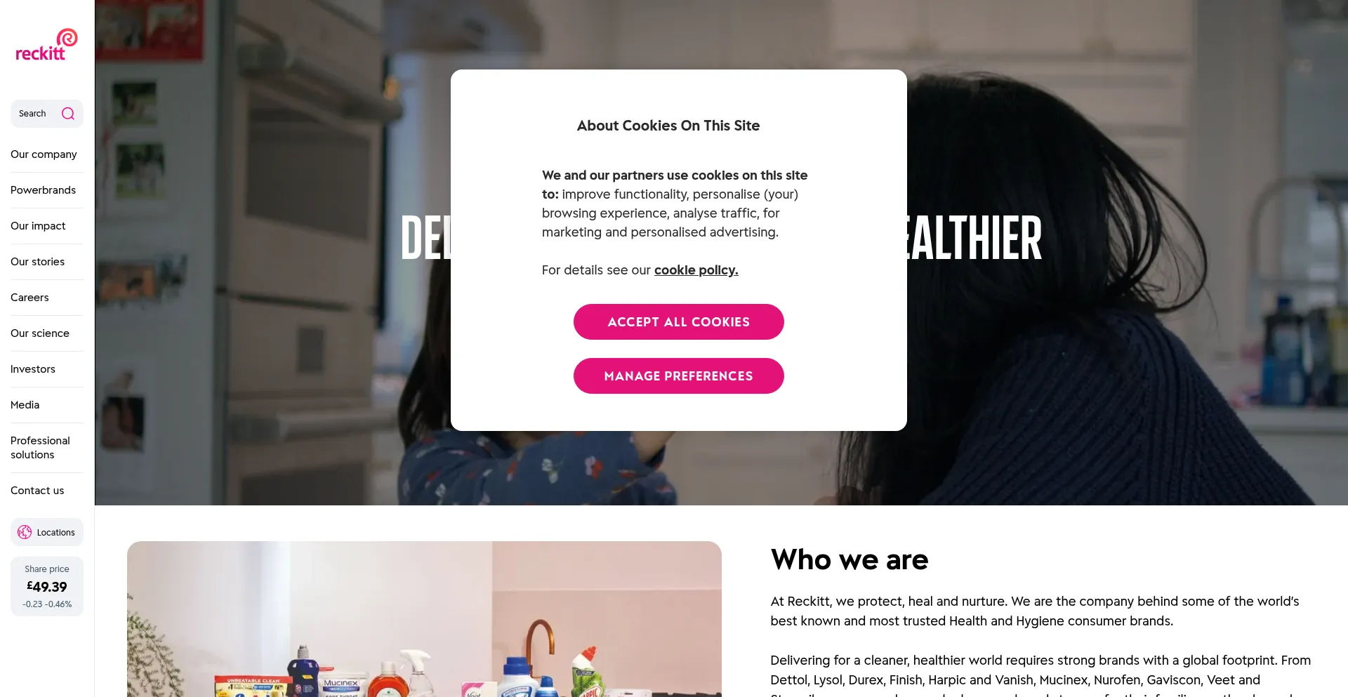 Website screenshot of Rb.com