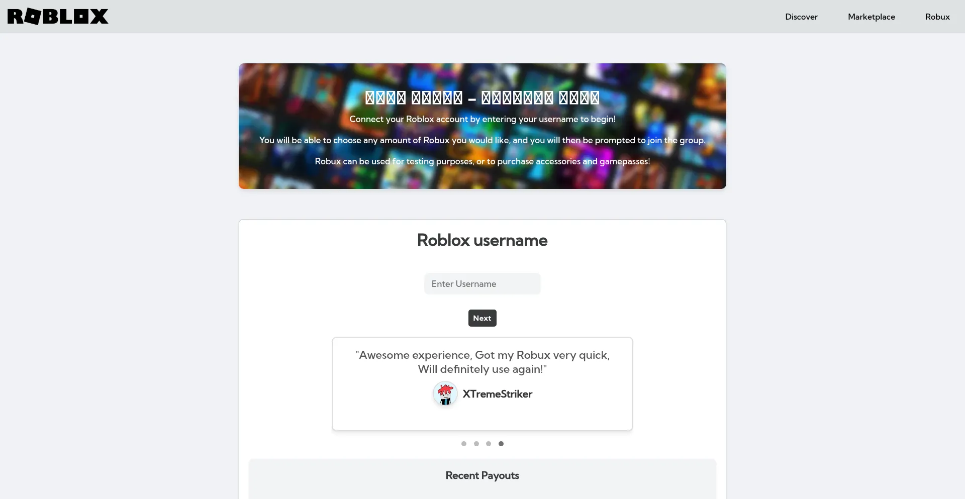 Website screenshot of Rbxgifternew10k.blogspot.com