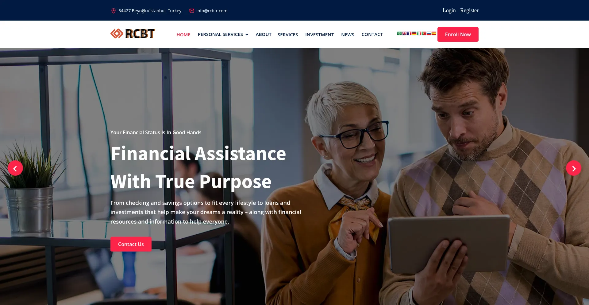 Website screenshot of Rcbtr.com