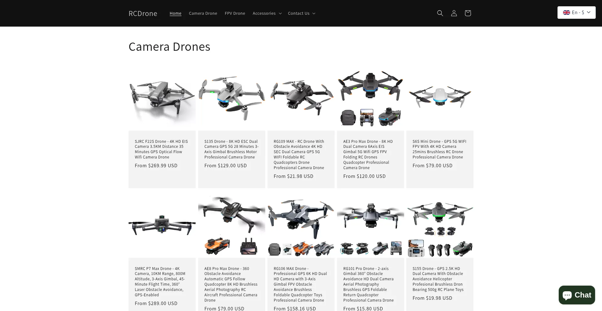 Website screenshot of Rcdrone.top