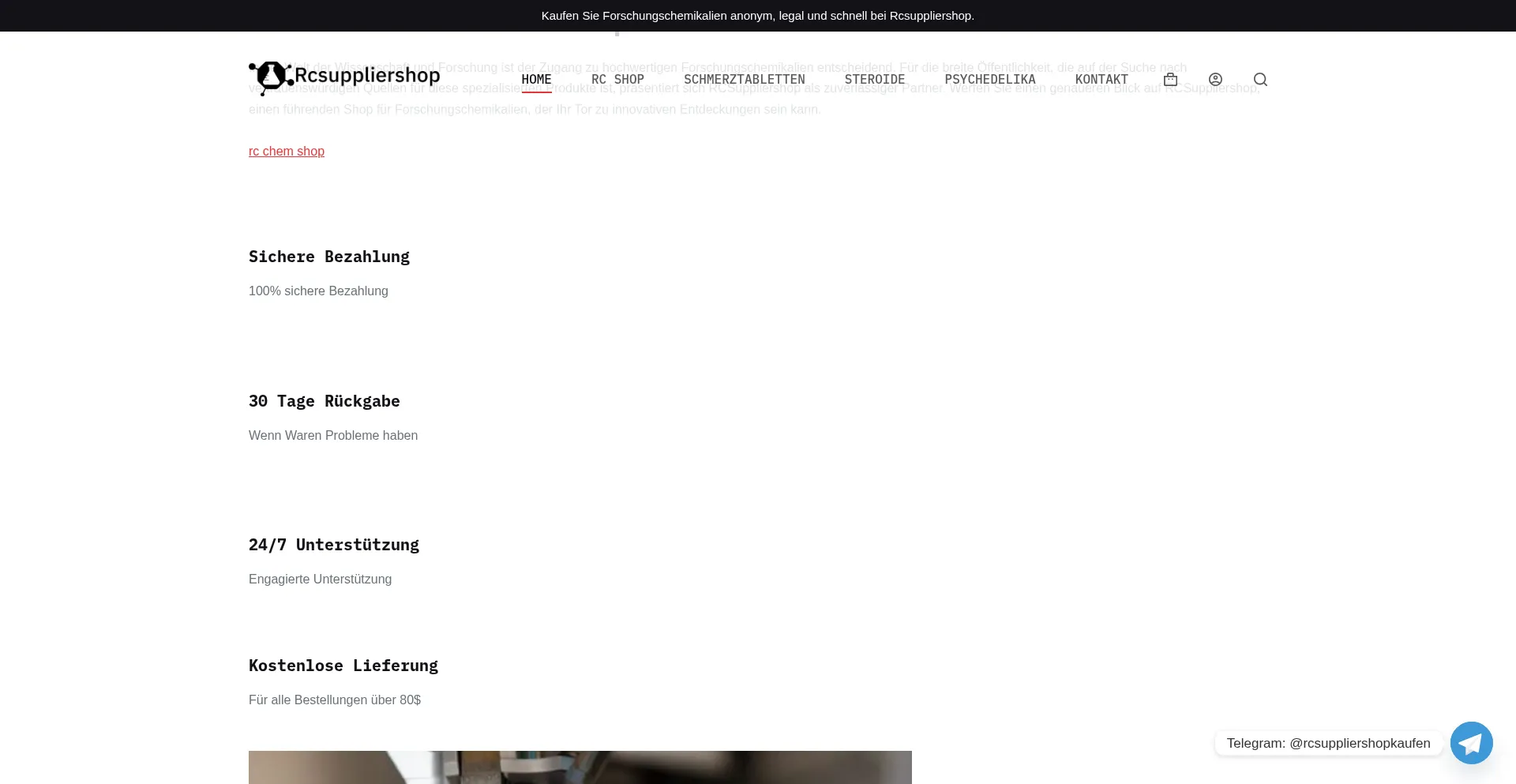 Website screenshot of Rcsuppliershop.com