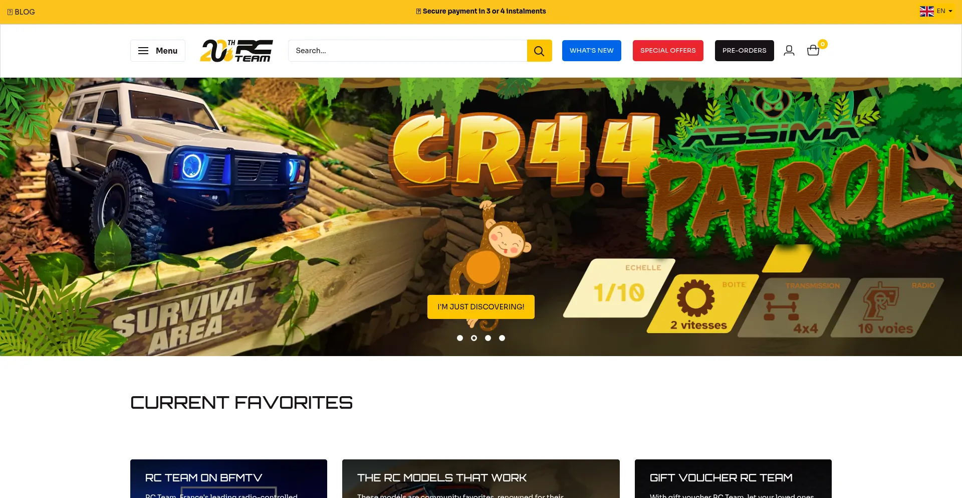 Website screenshot of Rcteam.com