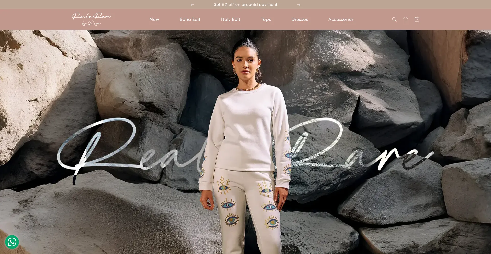 Website screenshot of Realnrare.in