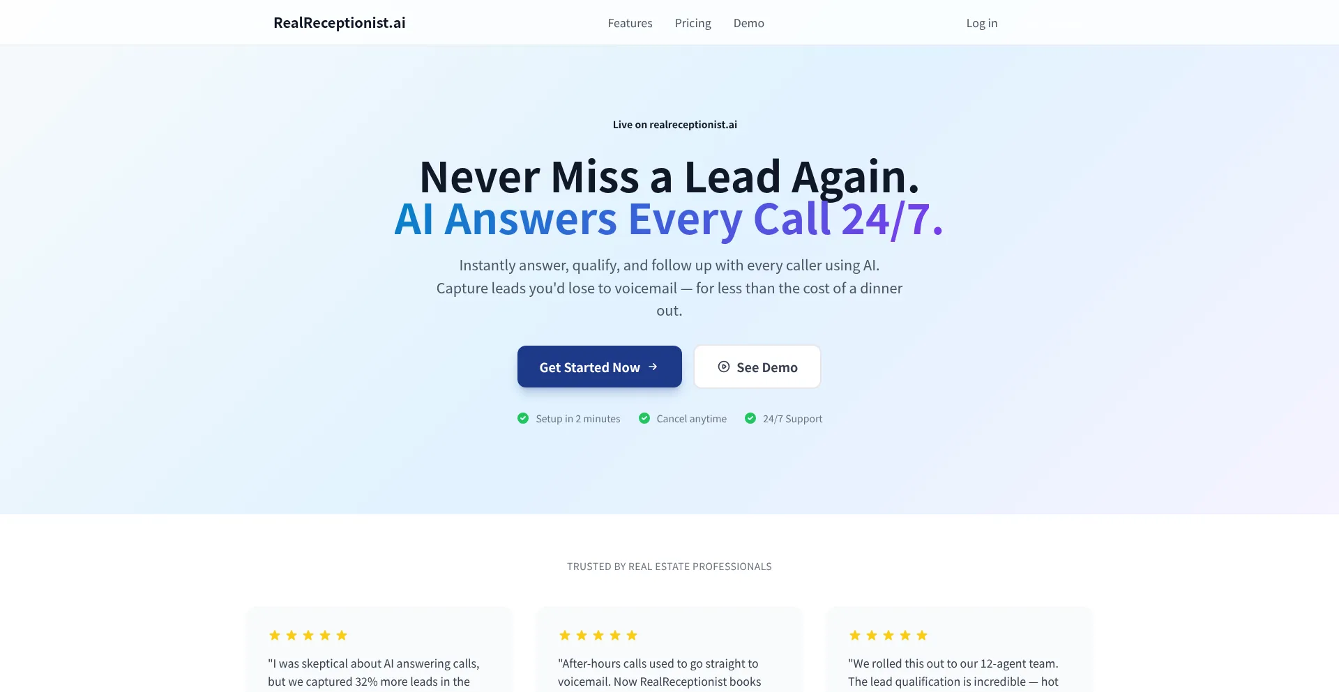 Realreceptionist.ai