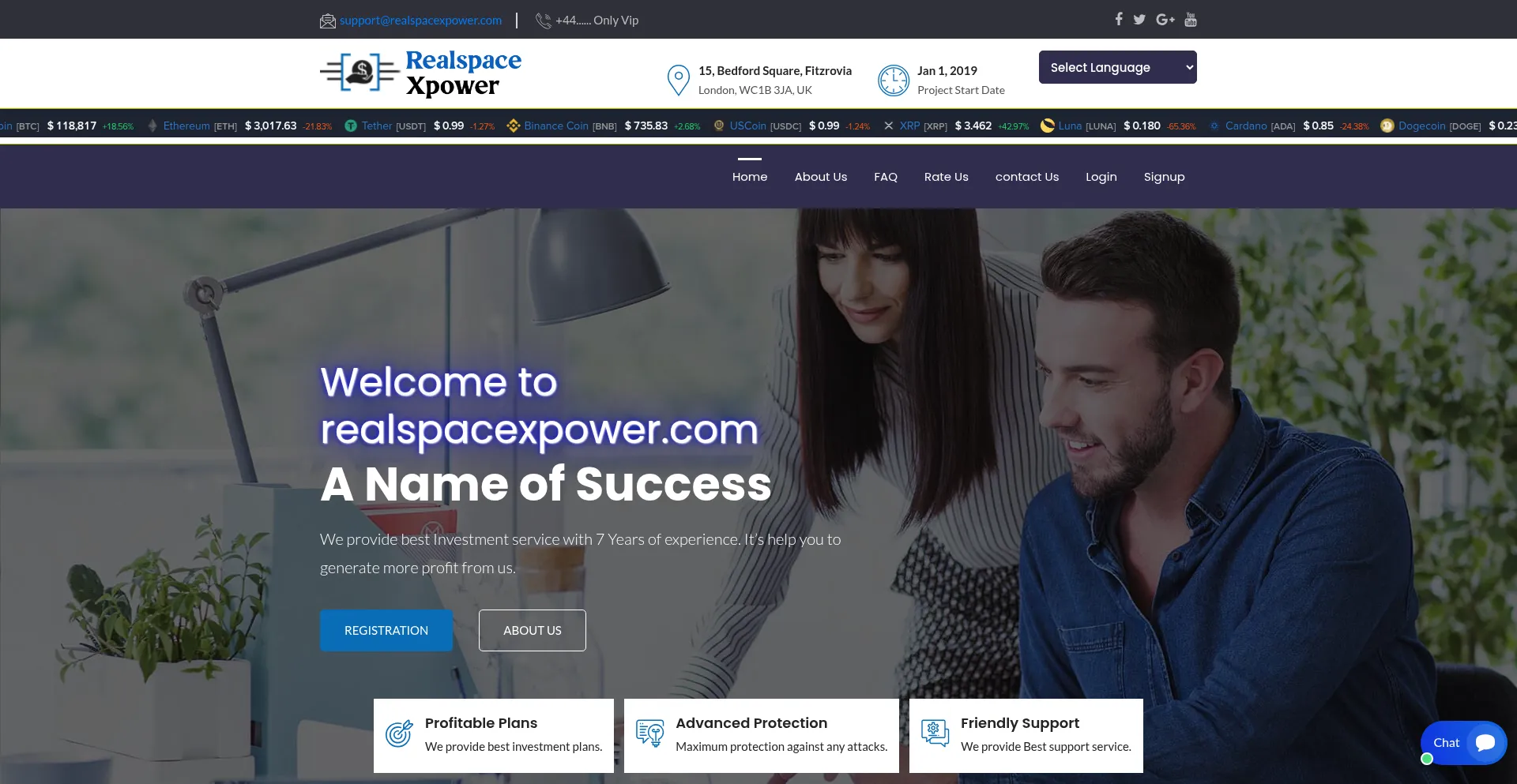 Website screenshot of Realspacexpower.com