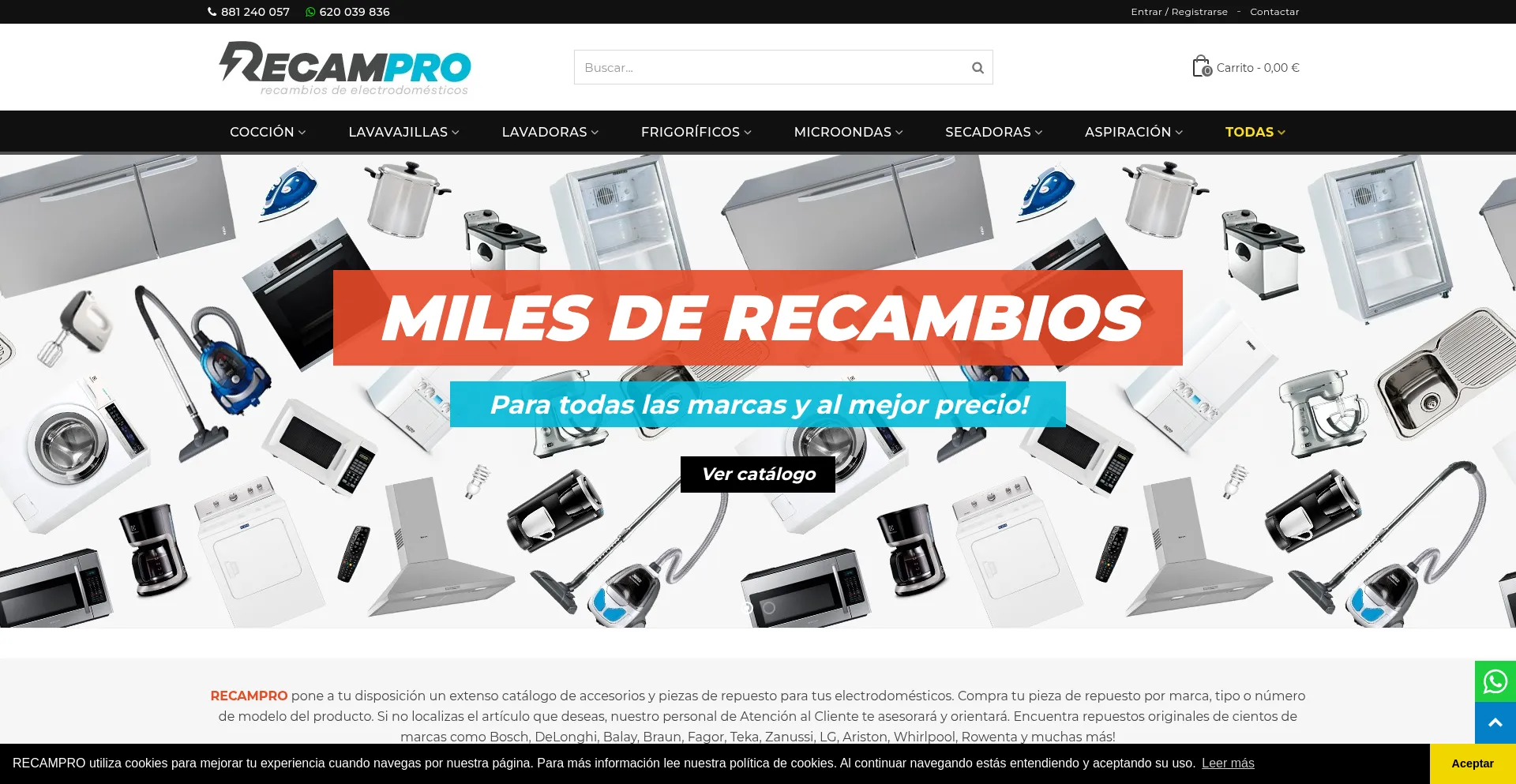 Website screenshot of Recampro.com