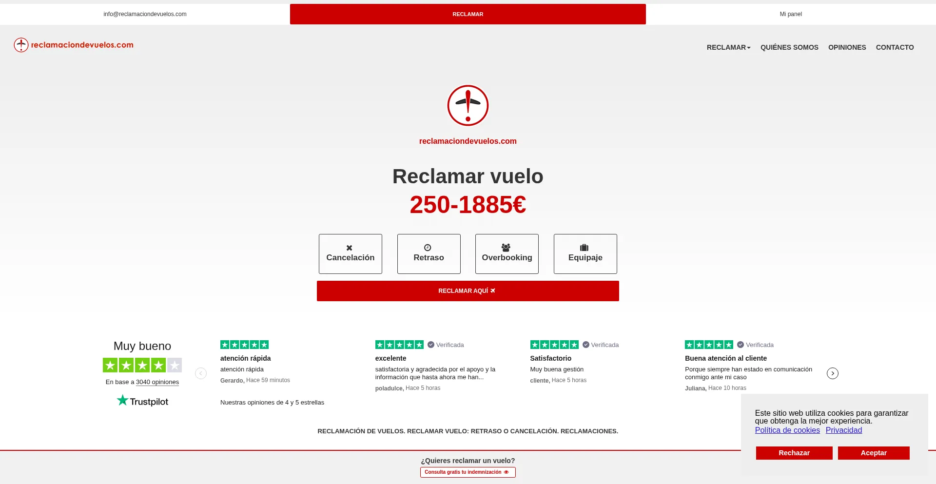 ¿És Seguro y Confiable Reclamaciondevuelos.com?