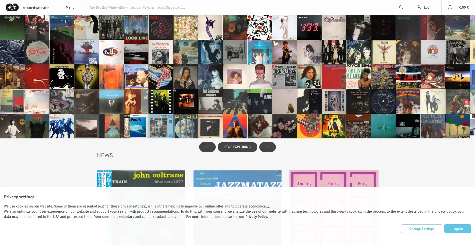 Website screenshot of Recordsale.de