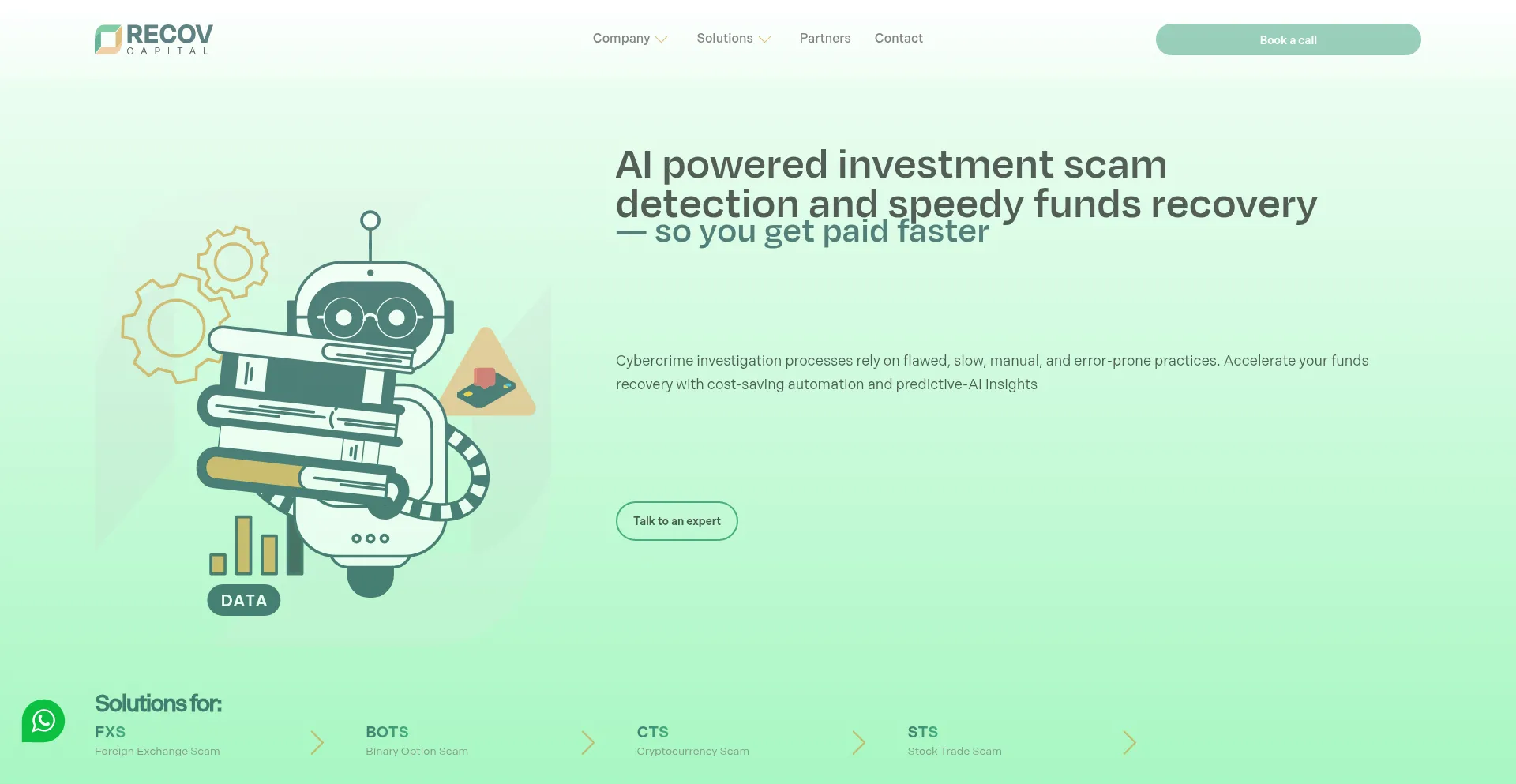 Website screenshot of Recovcapital.com