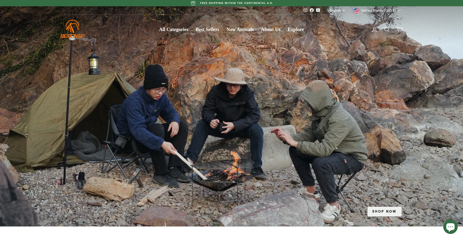 Website screenshot of Redcamp.com