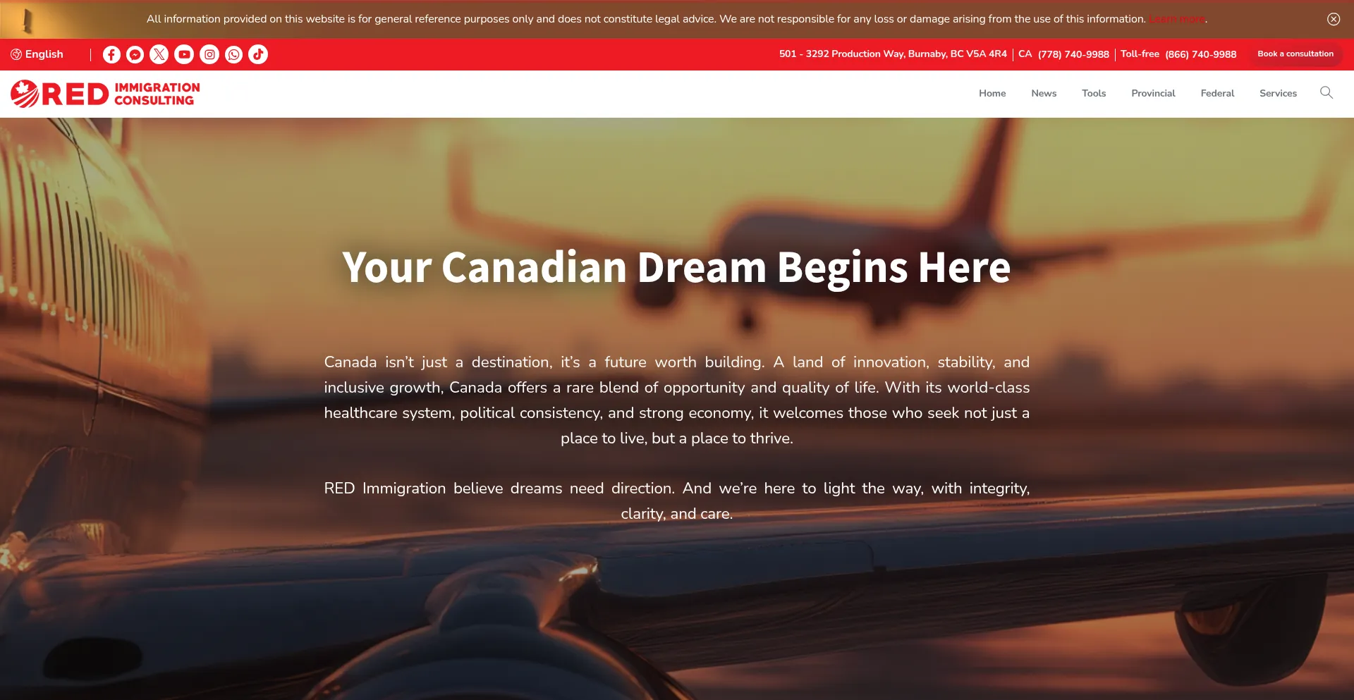 Website screenshot of Redim.ca