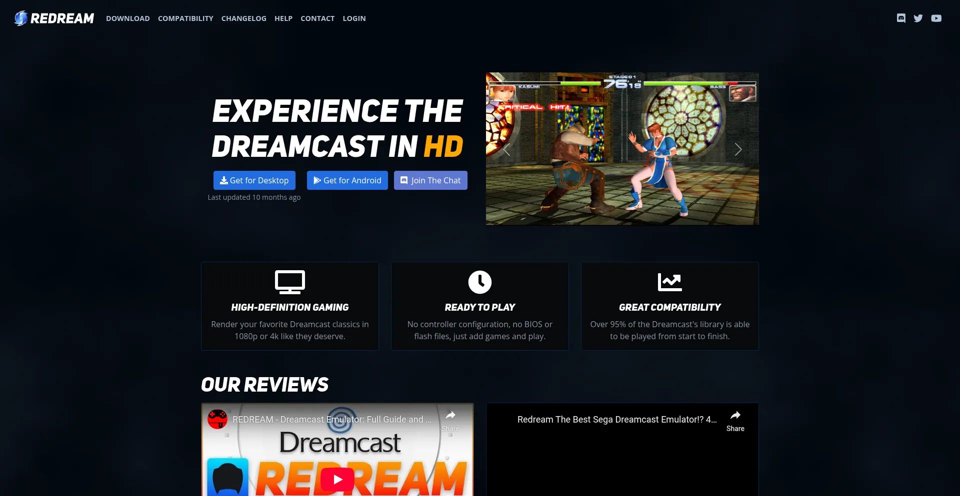 Website screenshot of Redream.io