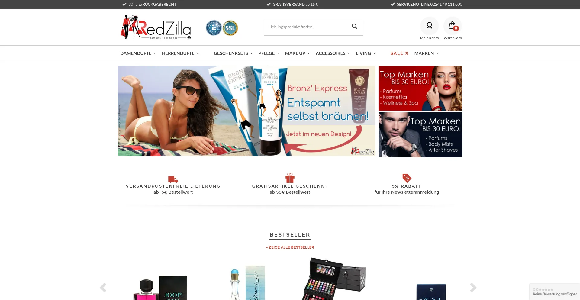Website screenshot of Redzilla.de