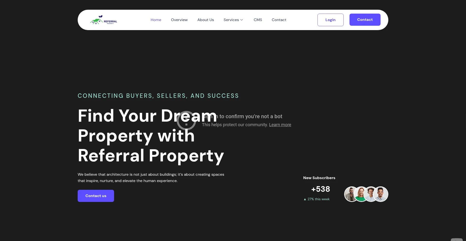 Website screenshot of Referralproperty.com
