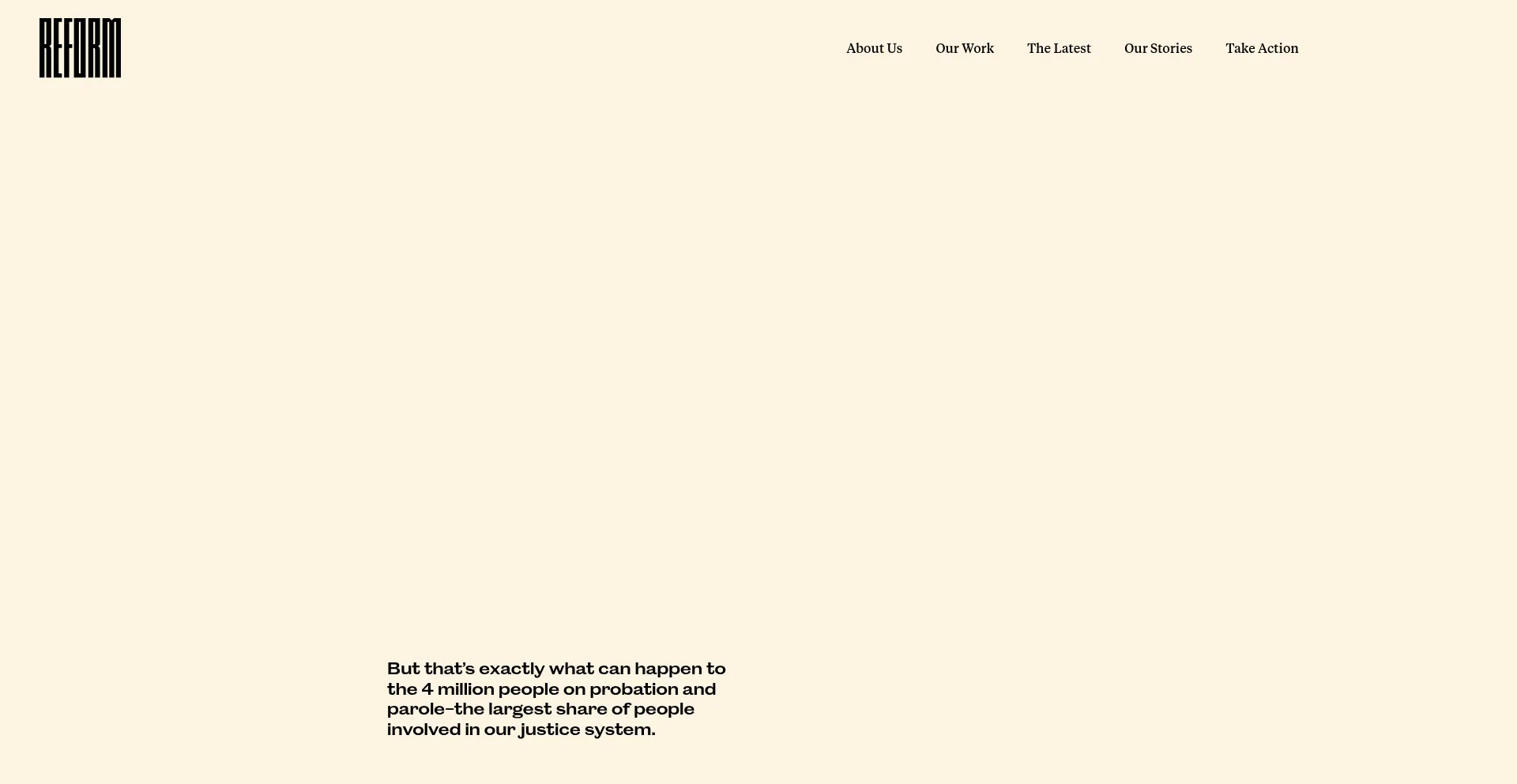 Website screenshot of Reform.com