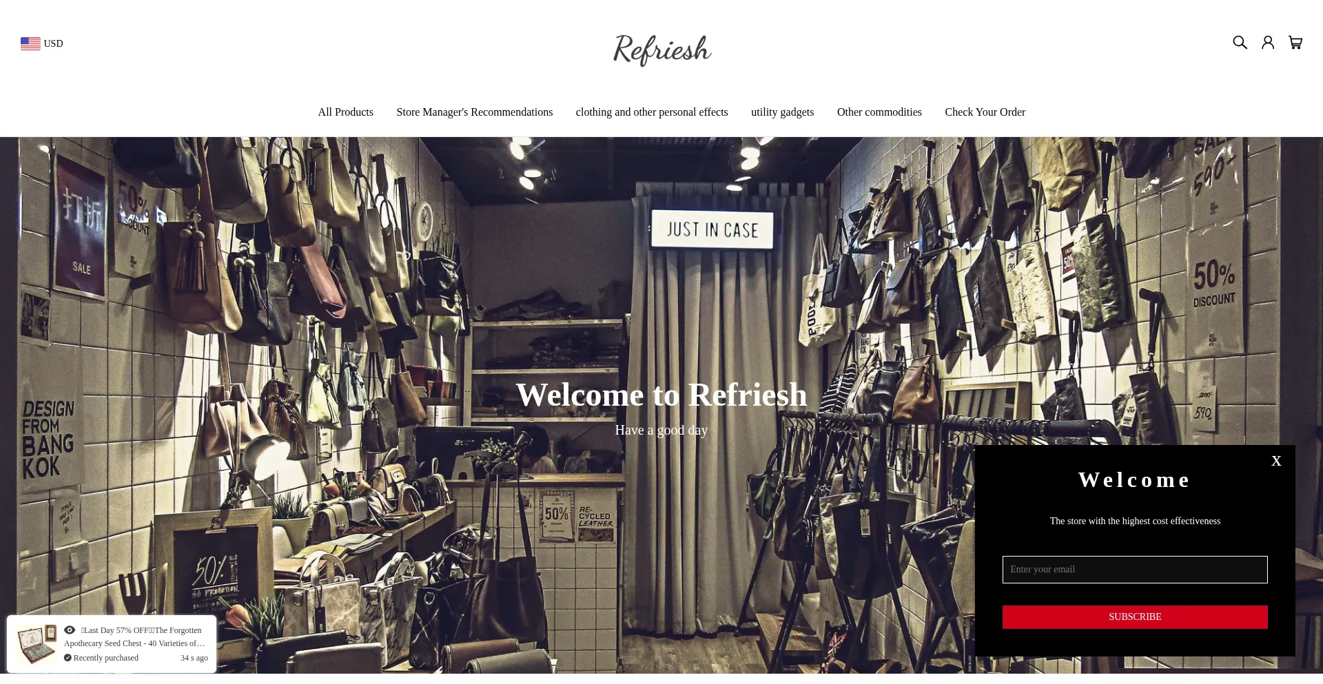 Website screenshot of Refriesh.com