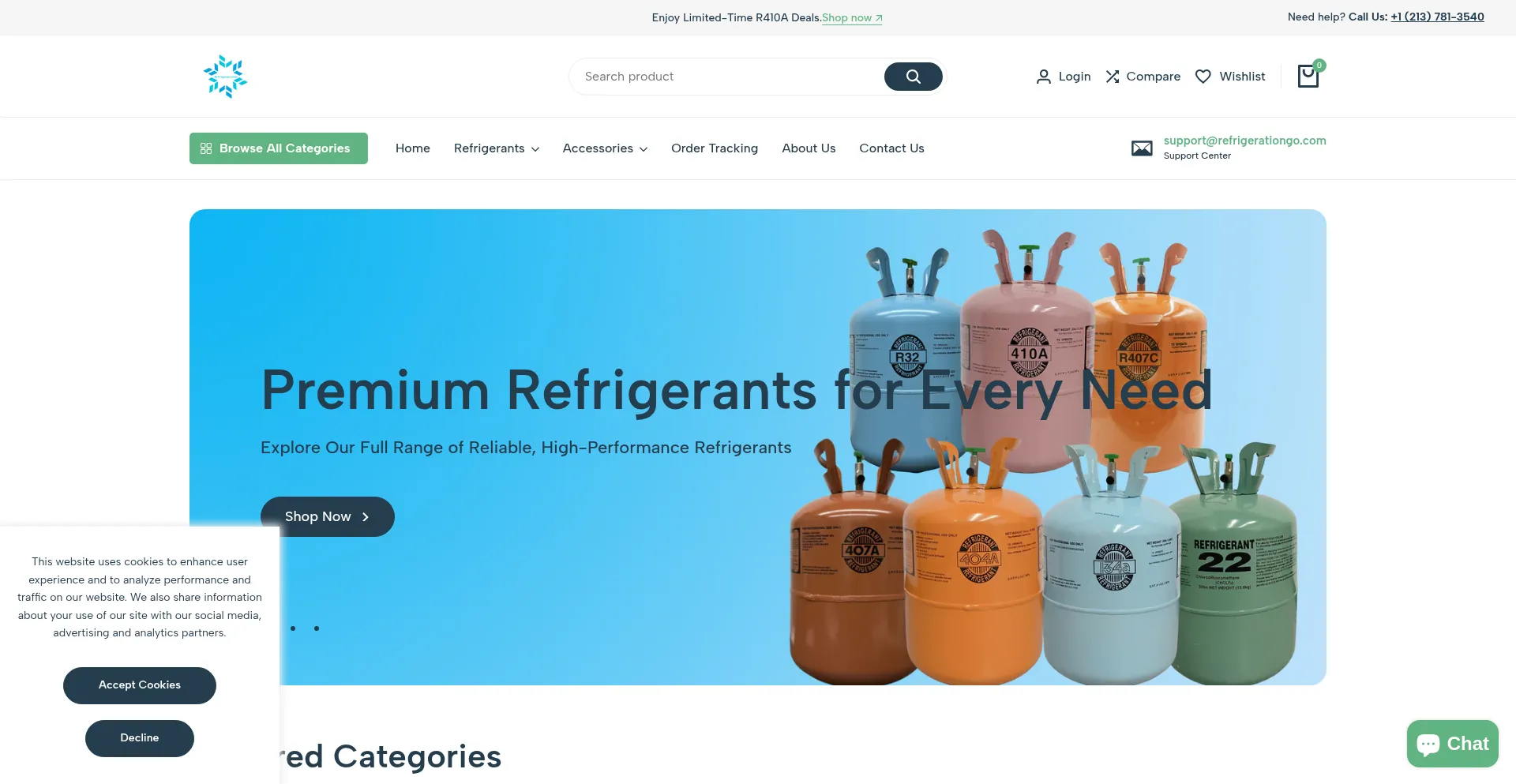 Website screenshot of Refrigerationgo.com