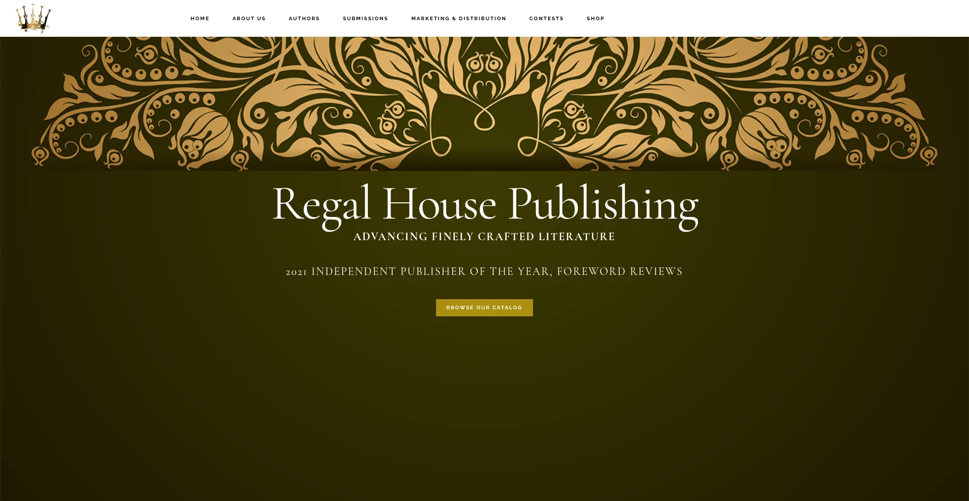 Website screenshot of Regalhousepublishing.com
