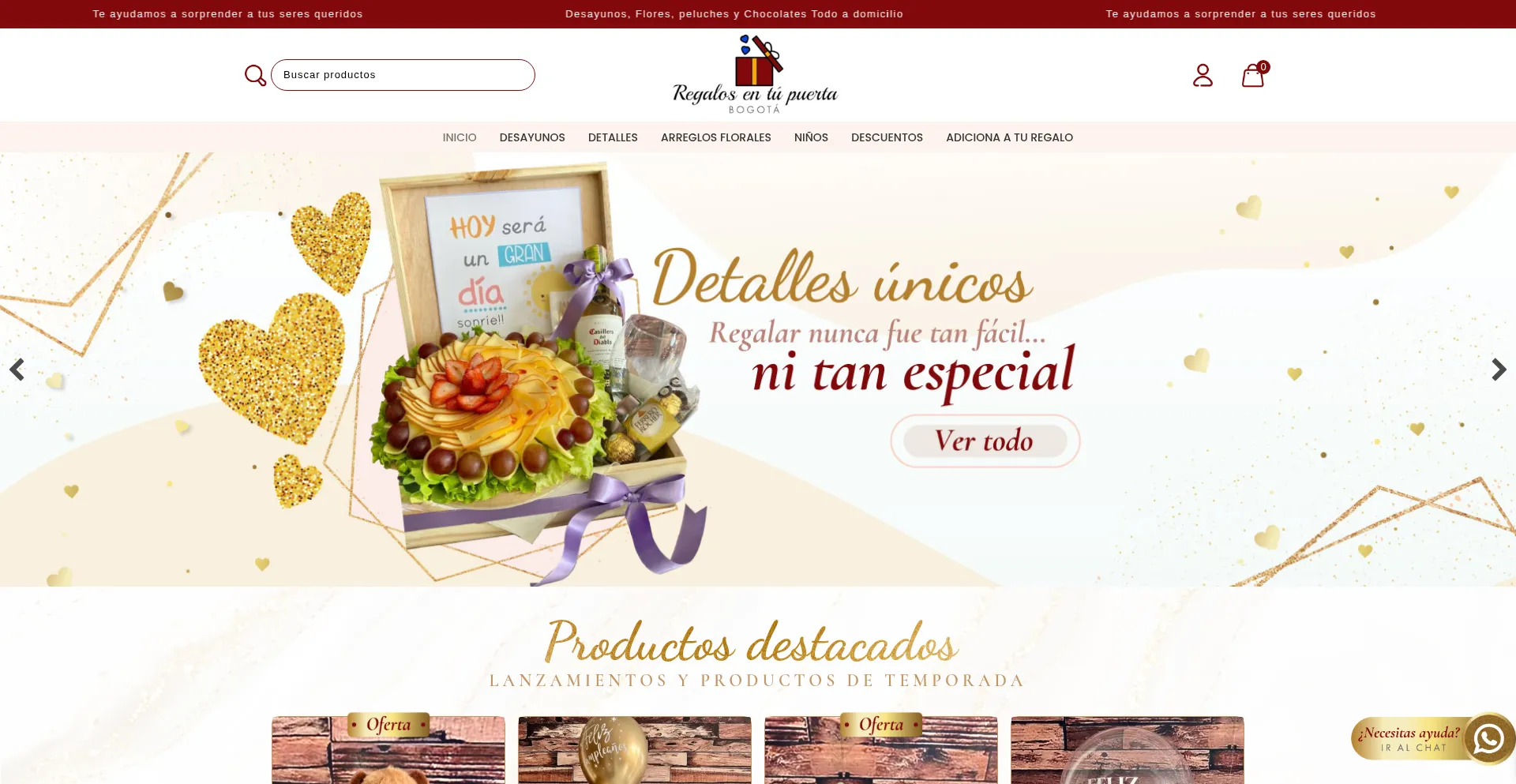 Website screenshot of Regalosentupuertabogota.com