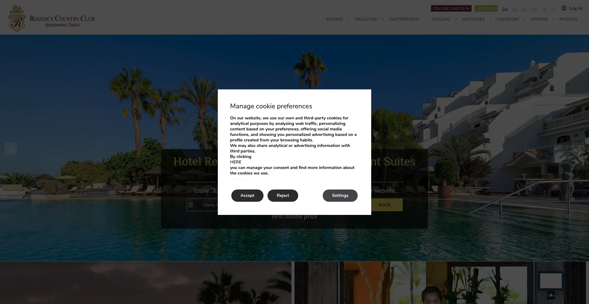 Website screenshot of Regencycountryclub.com