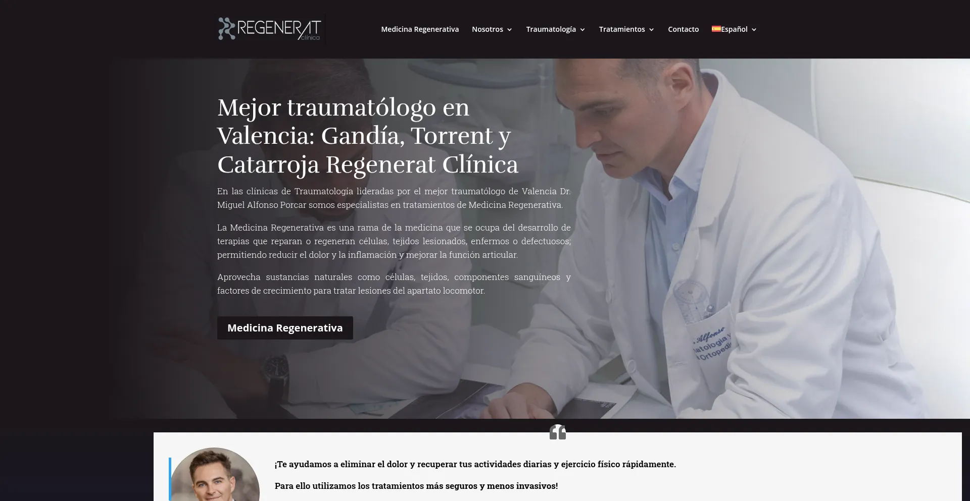 Website screenshot of Regeneratclinica.com