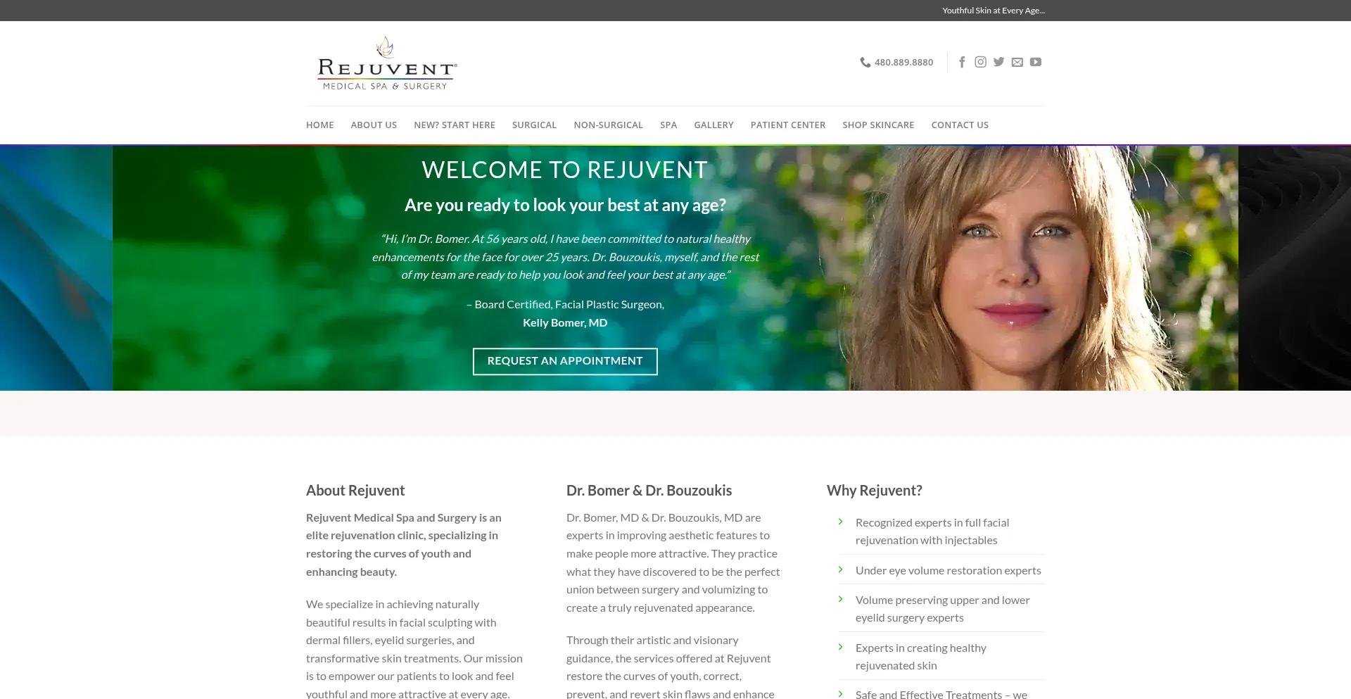 Website screenshot of Rejuvent.com