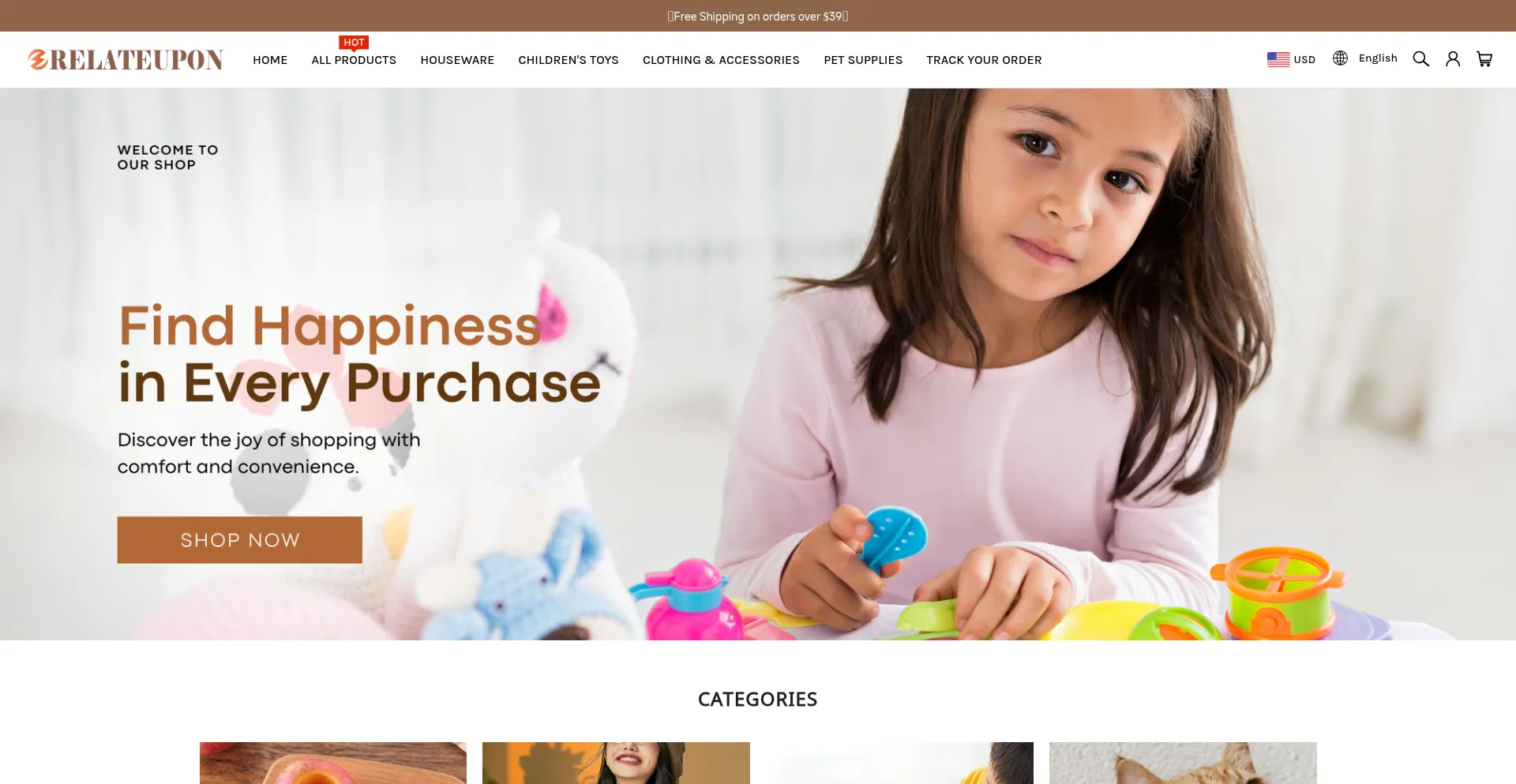 Website screenshot of Relateupon.com