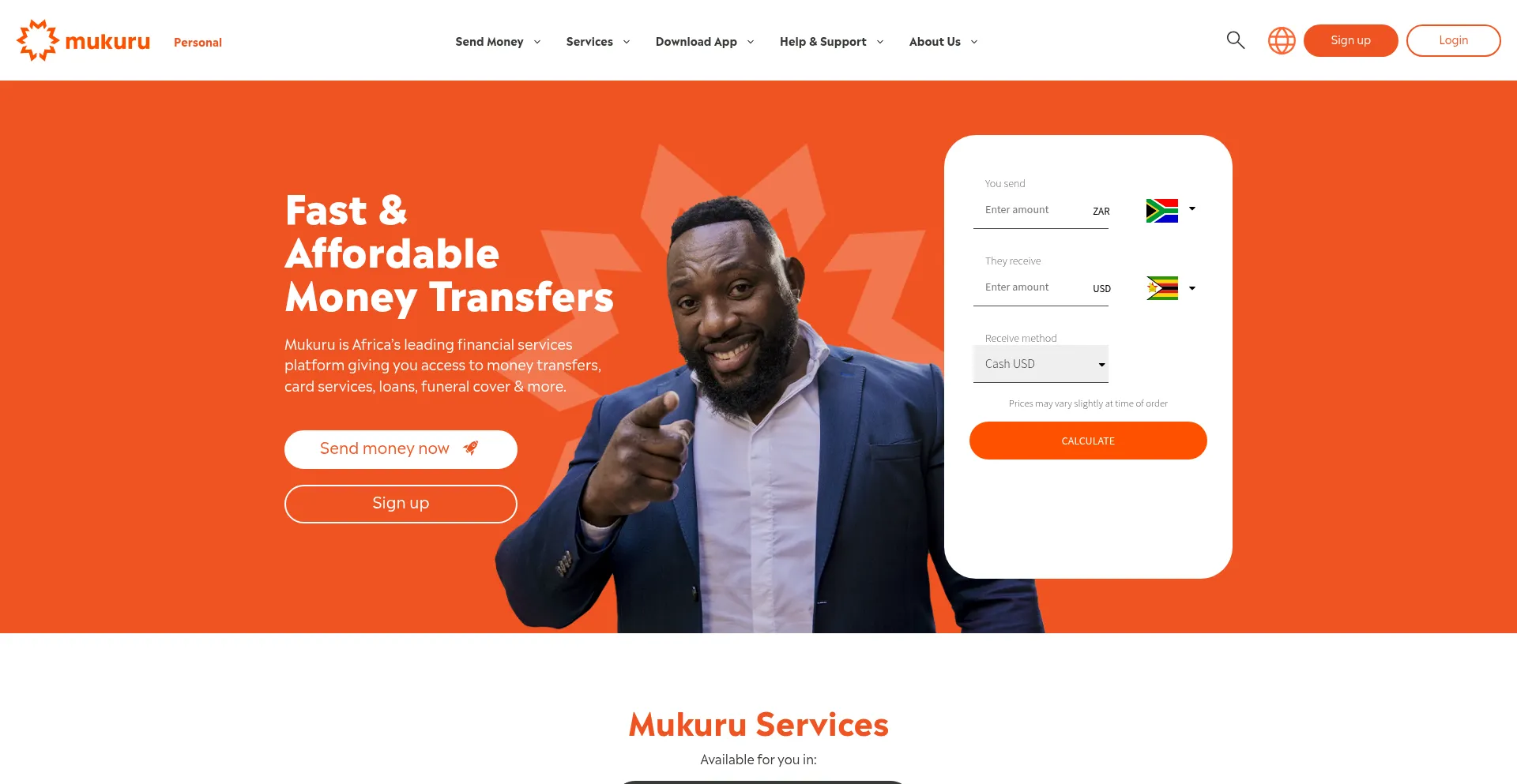 Website screenshot of Remittix.com