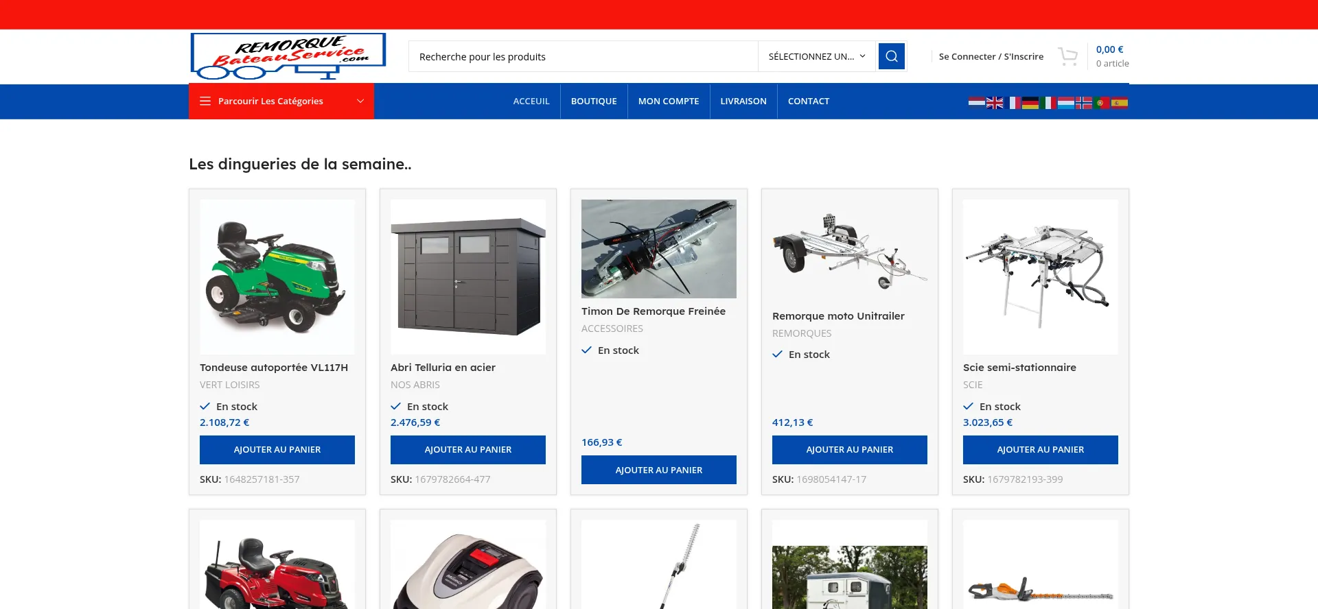 Website screenshot of Remorque-bateauservice.com