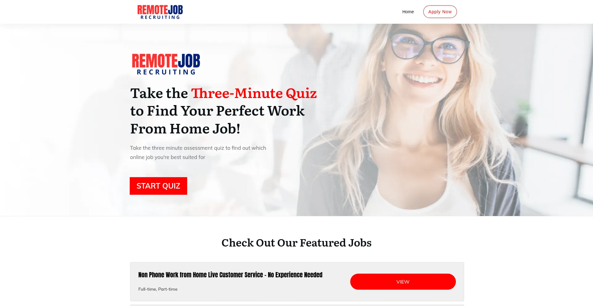 Website screenshot of Remotejobrecruiting.com