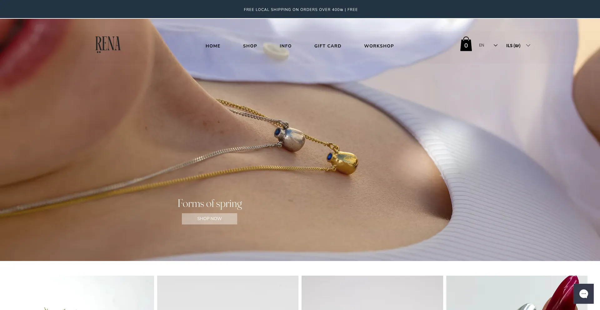 Website screenshot of Renajewelry.com
