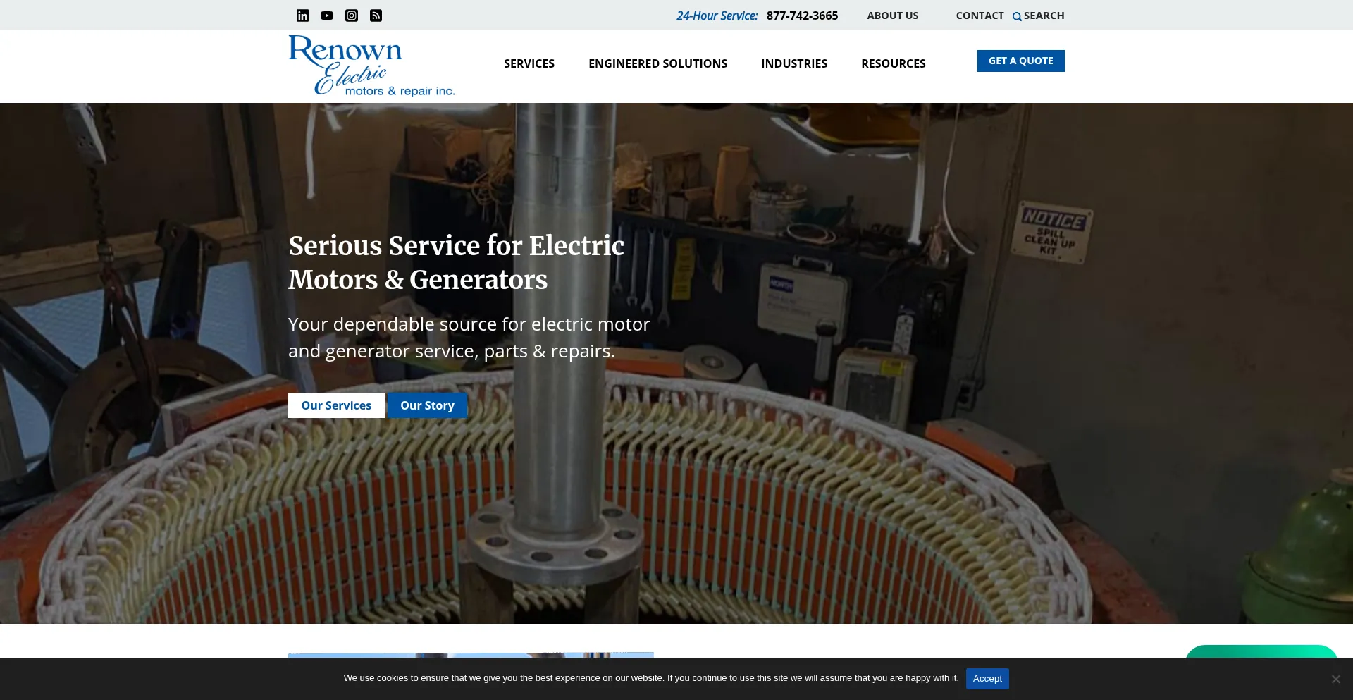Website screenshot of Renown-electric.com