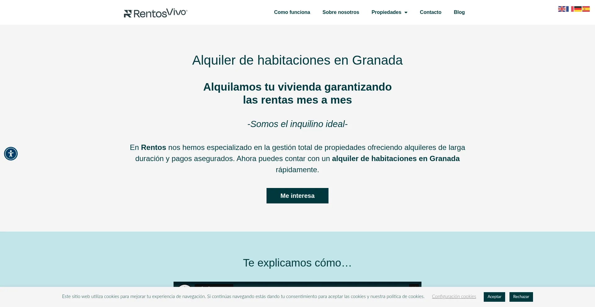 Website screenshot of Rentos.es