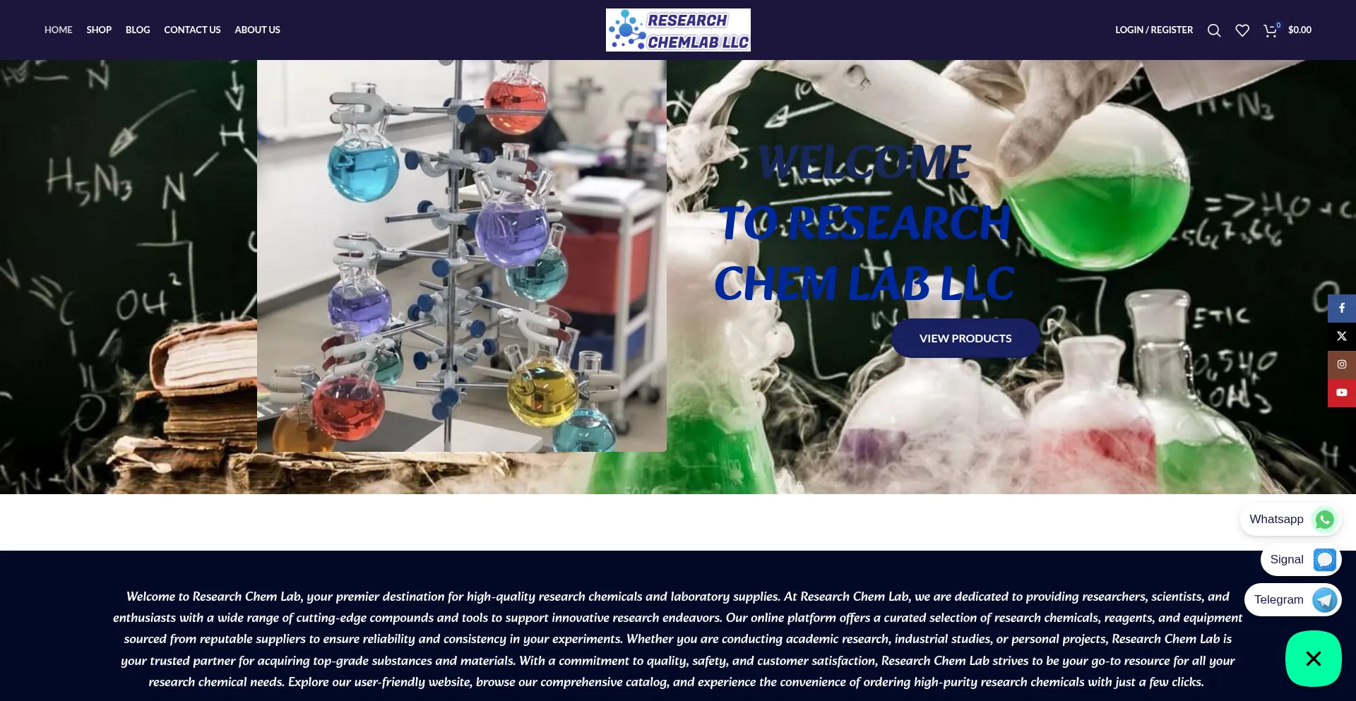 Website screenshot of Researchchemlab.com