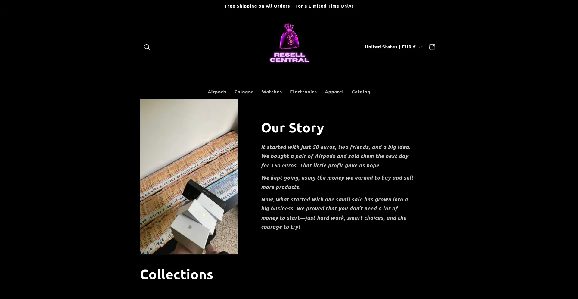 Website screenshot of Resellcentral.net