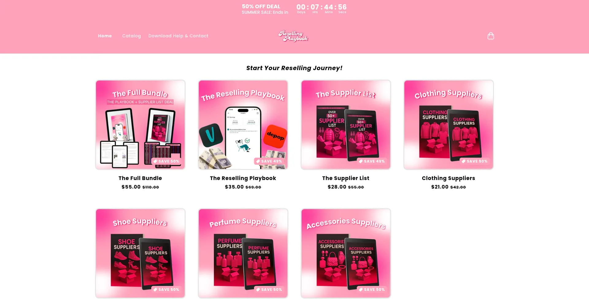 Website screenshot of Resellingplaybook.com