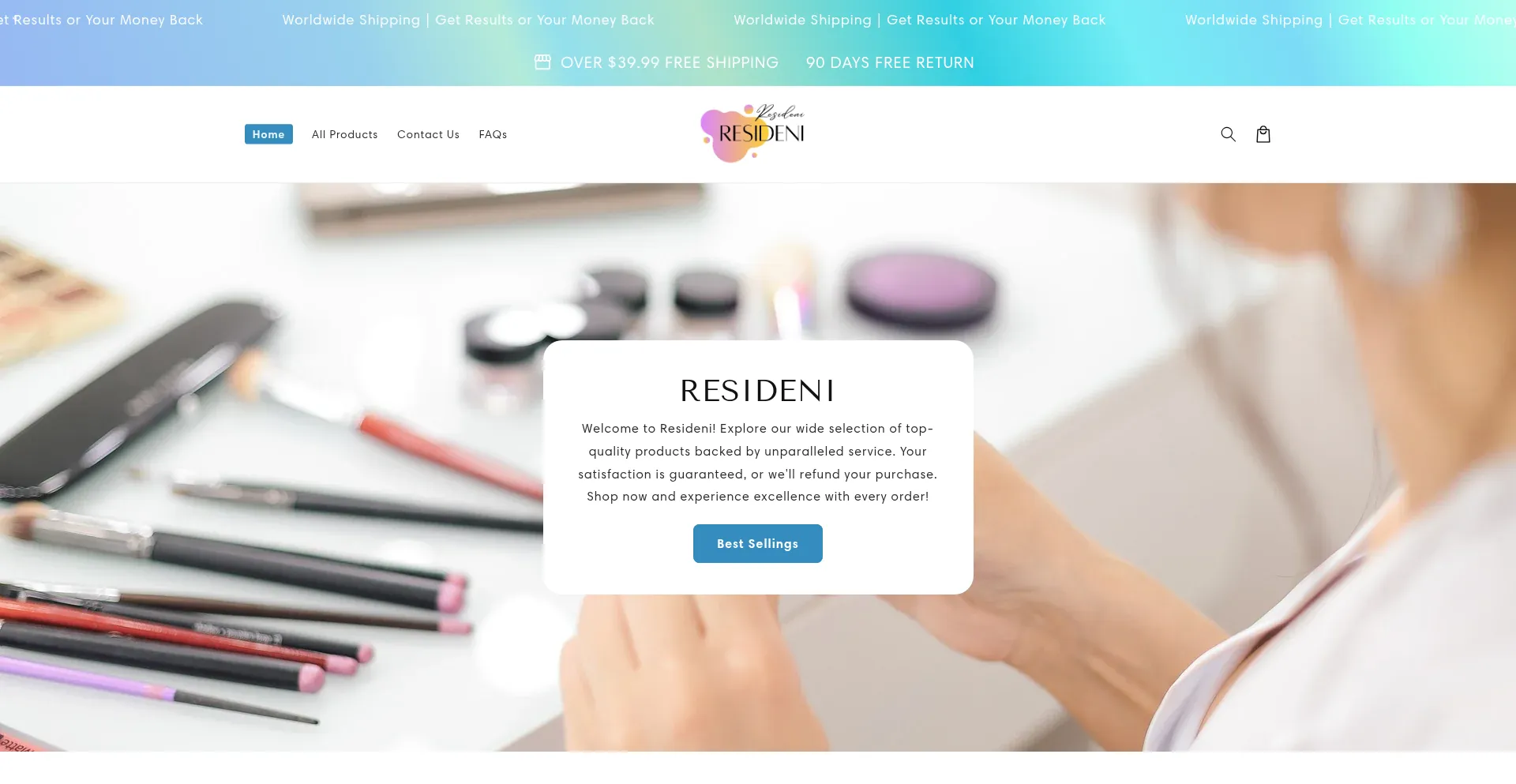 Website screenshot of Resideni.com